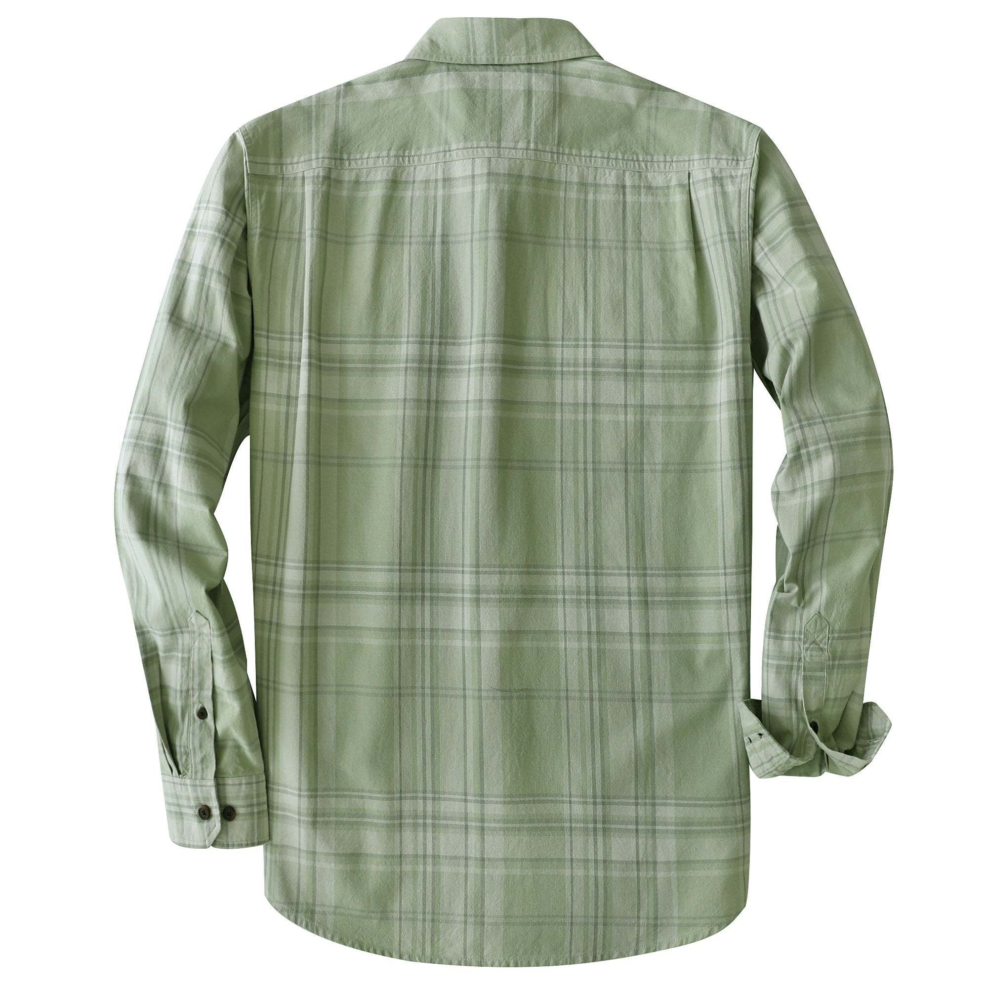 Dubinik? 4.6oz Mens Lightweight Pure Cotton Long Sleeve Button Down Plaid Shirt#10182