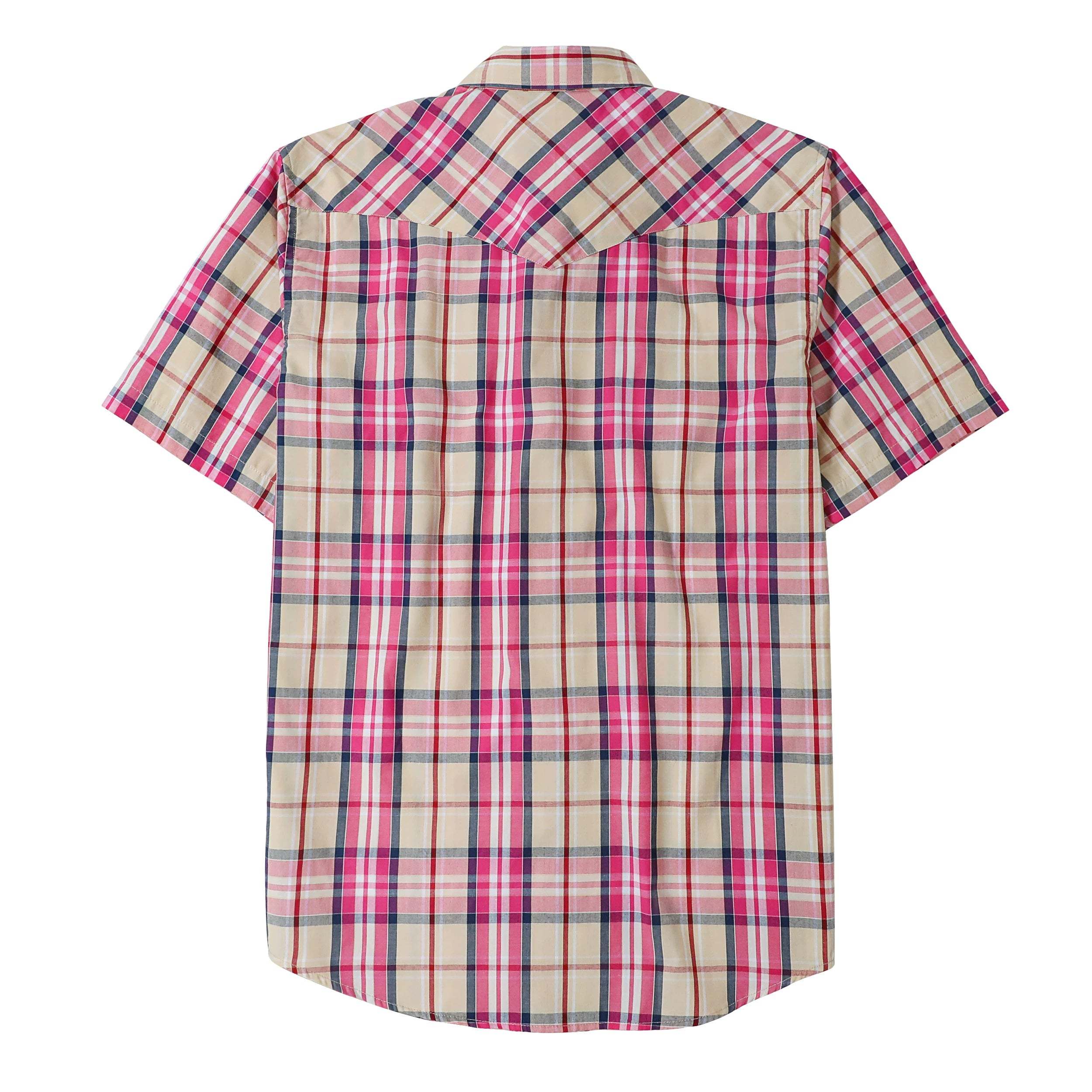 Dubinik? Western Shirts for Men Short Sleeve Plaid Pearl Snap Shirts for Men Button Up Shirt Cowboy Casual Work Shirt#41023