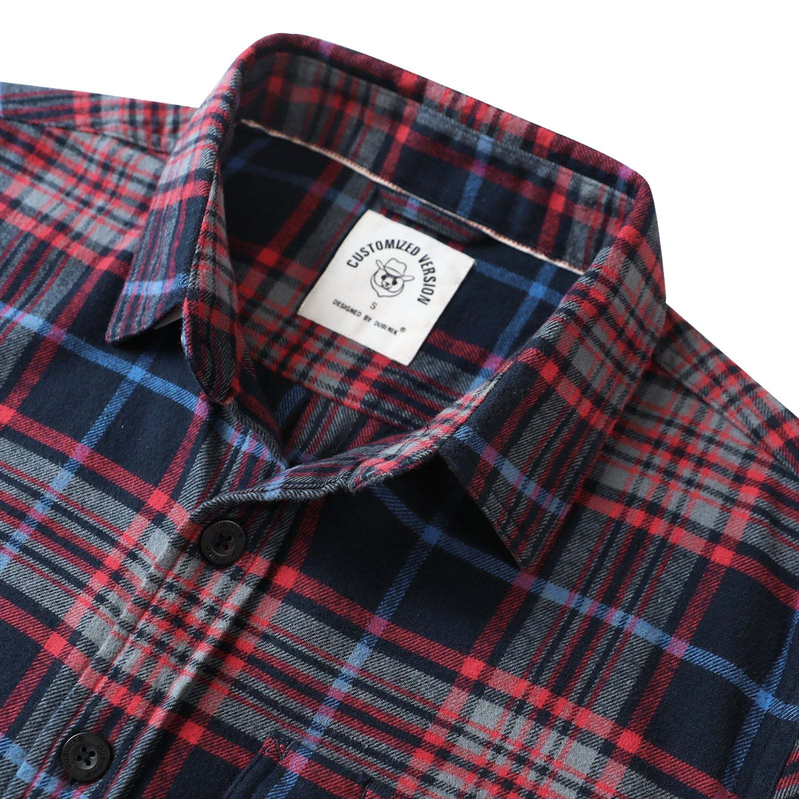 Dubinik? 6oz Mens Long Sleeve Midweight Flannel Shirt Warm Casual Soft Cotton Button Down Plaid Shirt #3414