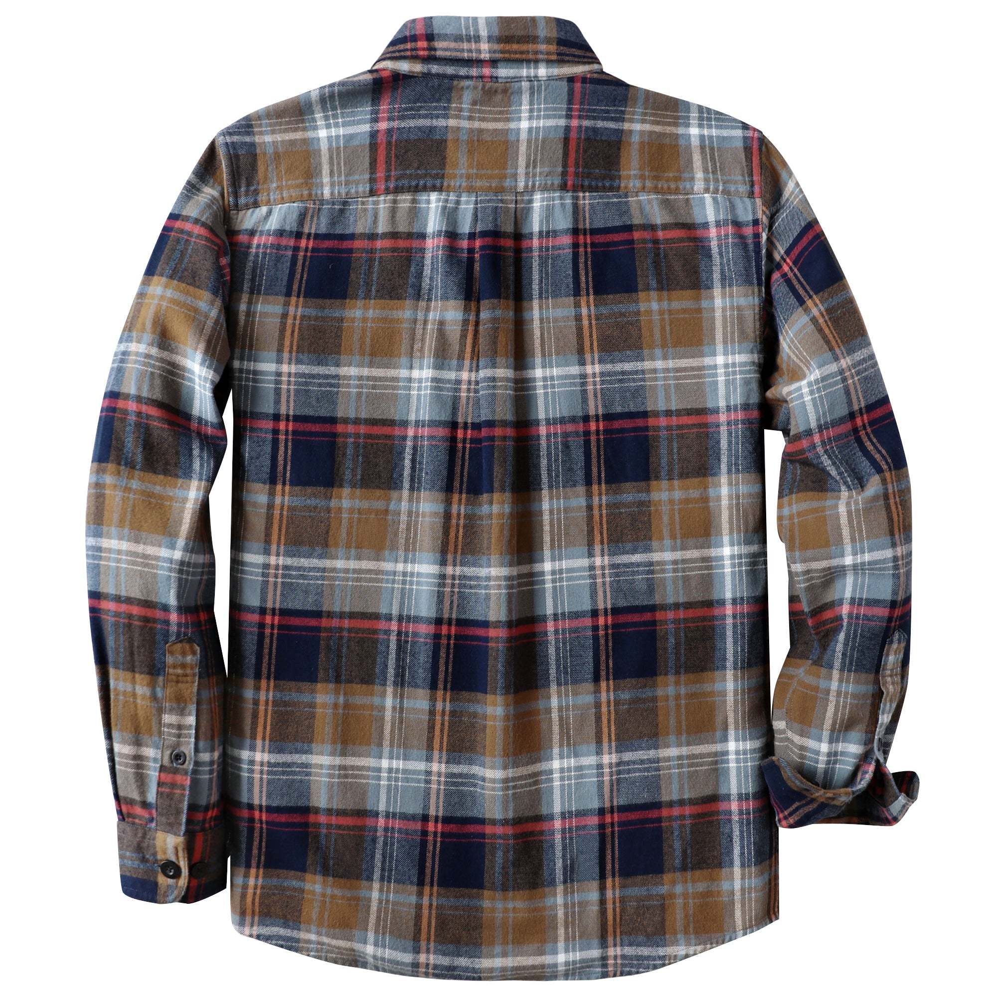 Dubinik? 6oz Mens Long Sleeve Midweight Flannel Shirt Warm Casual Soft Cotton Button Down Plaid Shirt #3412