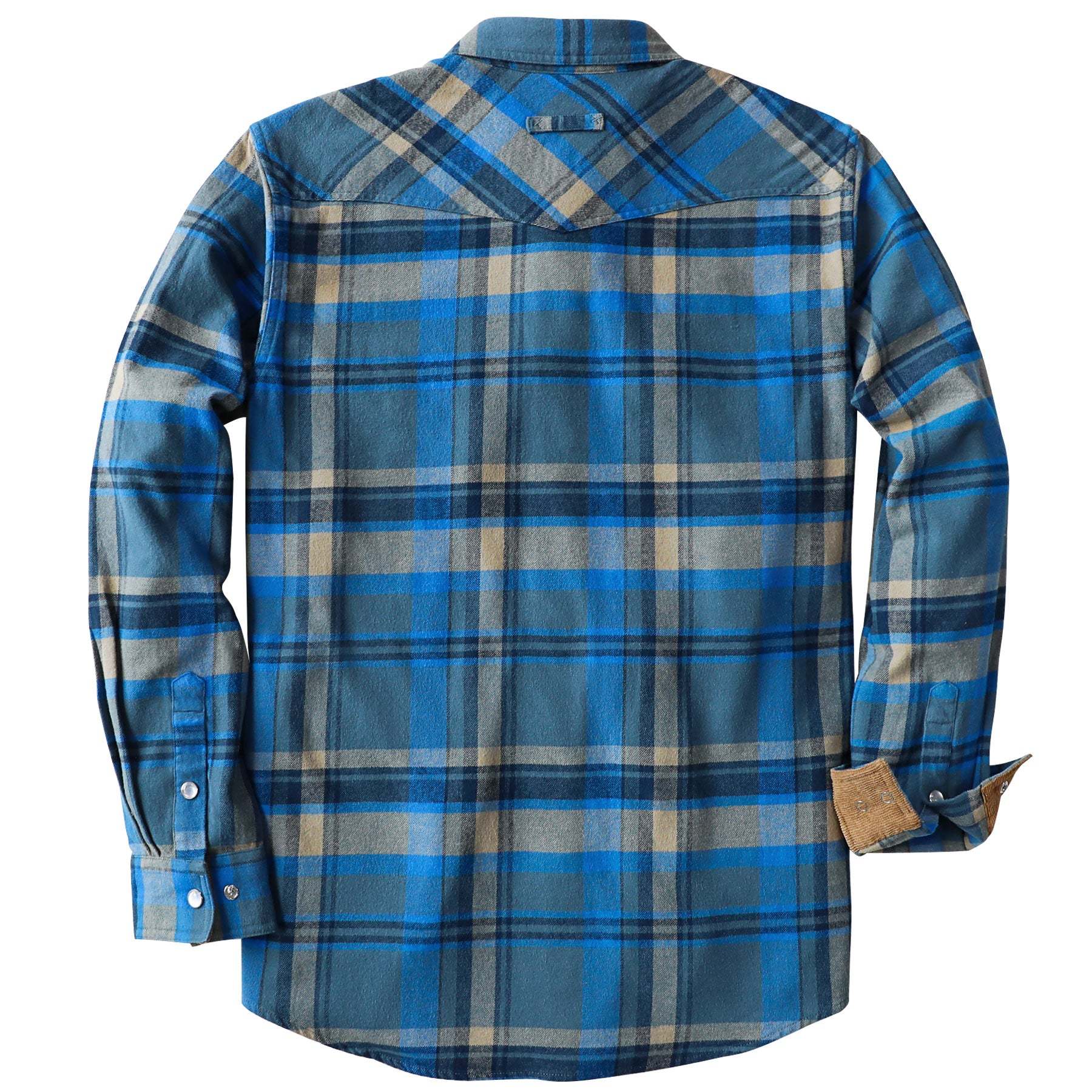 Dubinik? 6oz Men's Long Sleeve Pearl Snap Midweight Flannel Casual Western Cowboy Plaid Shirts 100% Cotton#36011