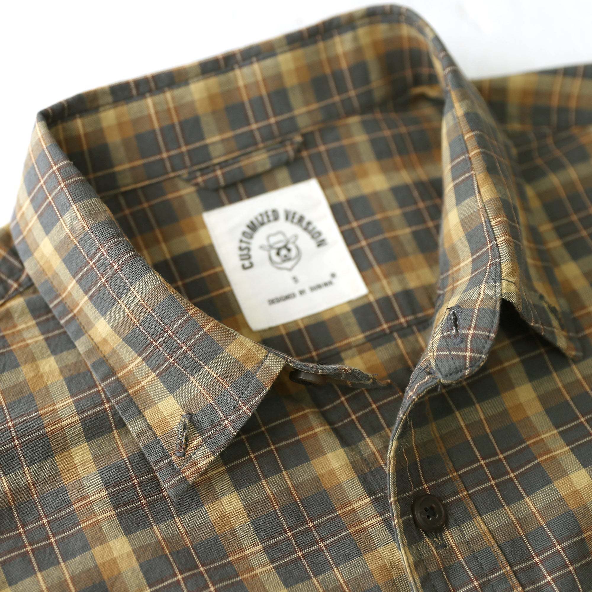 Dubinik? 4.6oz Mens Lightweight Pure Cotton Long Sleeve Button Down Plaid Shirt#10186