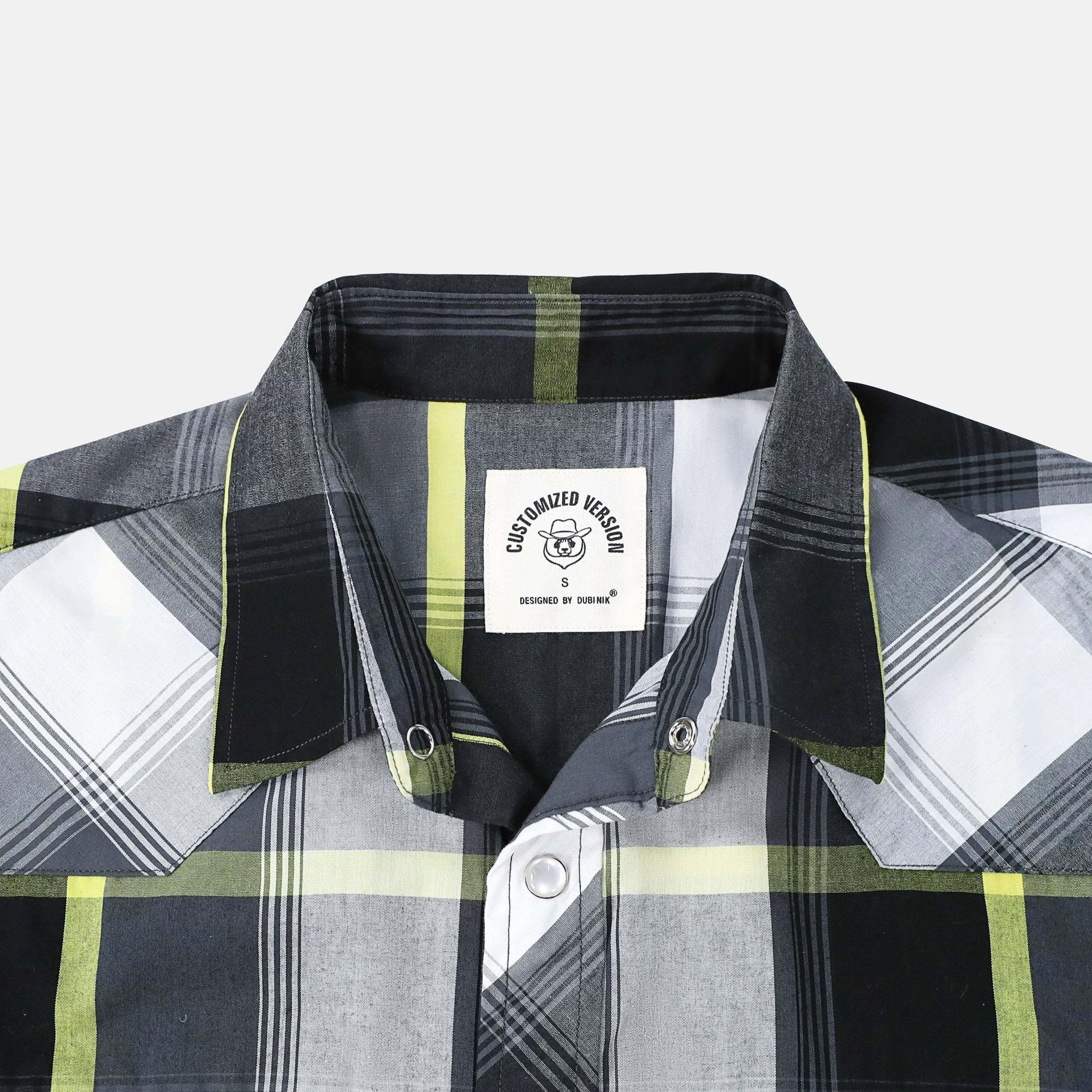 Dubinik? Western Shirts for Men Short Sleeve Plaid Pearl Snap Shirts for Men Button Up Shirt Cowboy Casual Work Shirt#41017