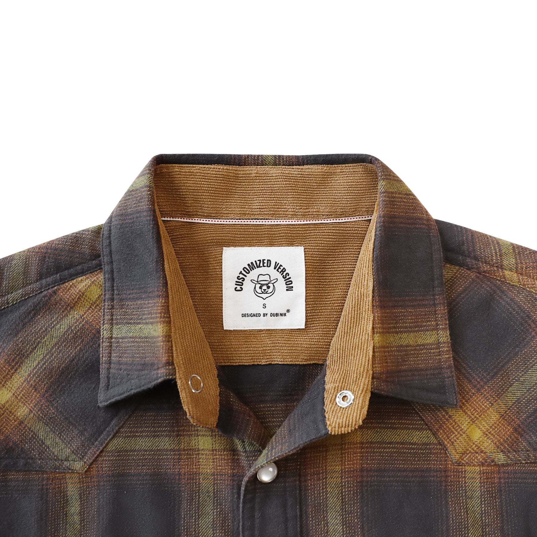 Dubinik? 6oz Men's Long Sleeve Pearl Snap Midweight Flannel Casual Western Cowboy Plaid Shirts 100% Cotton#36015