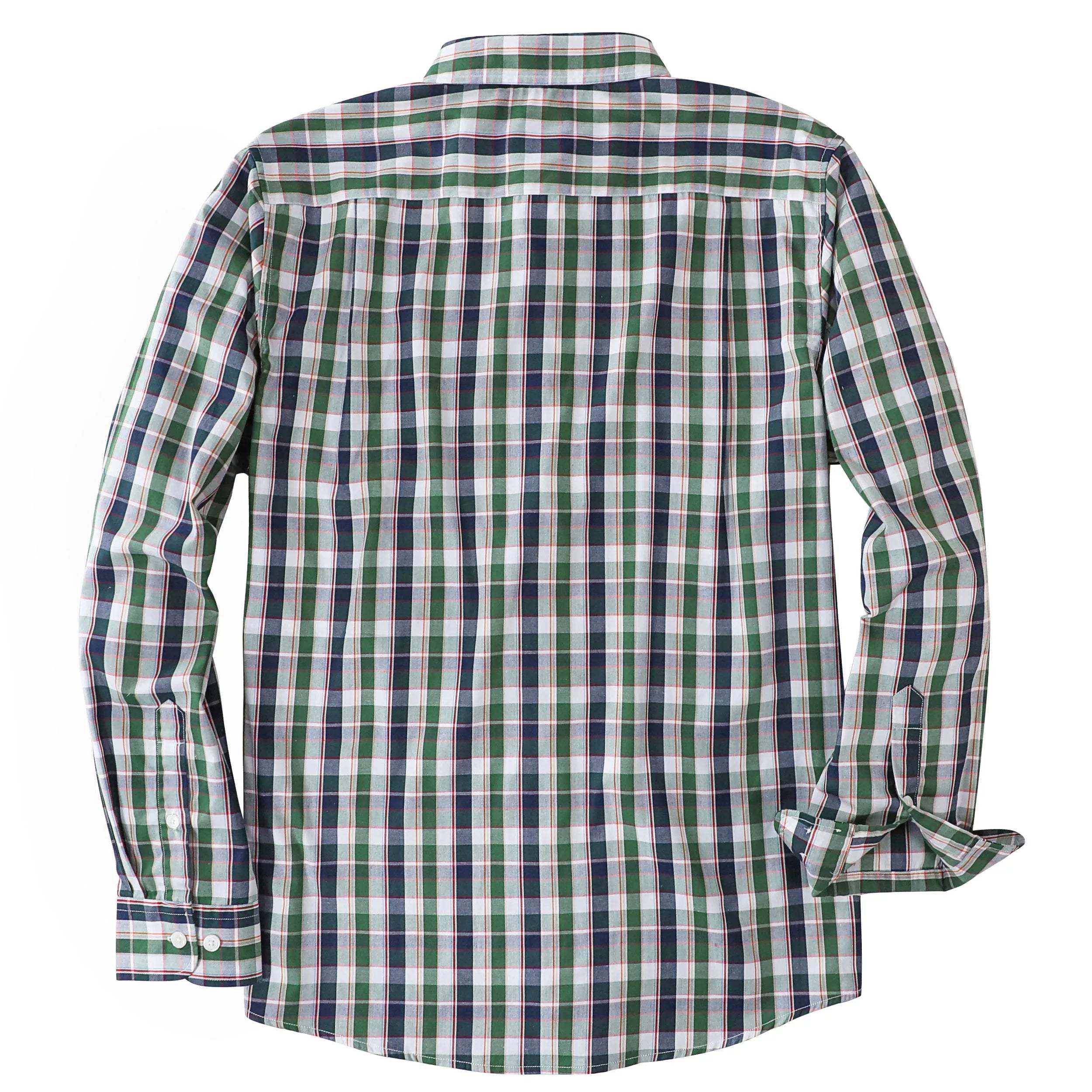 Dubinik? 3.2oz Mens Long Sleeve Casual Button Down Vintage Plaid Shirts#52002