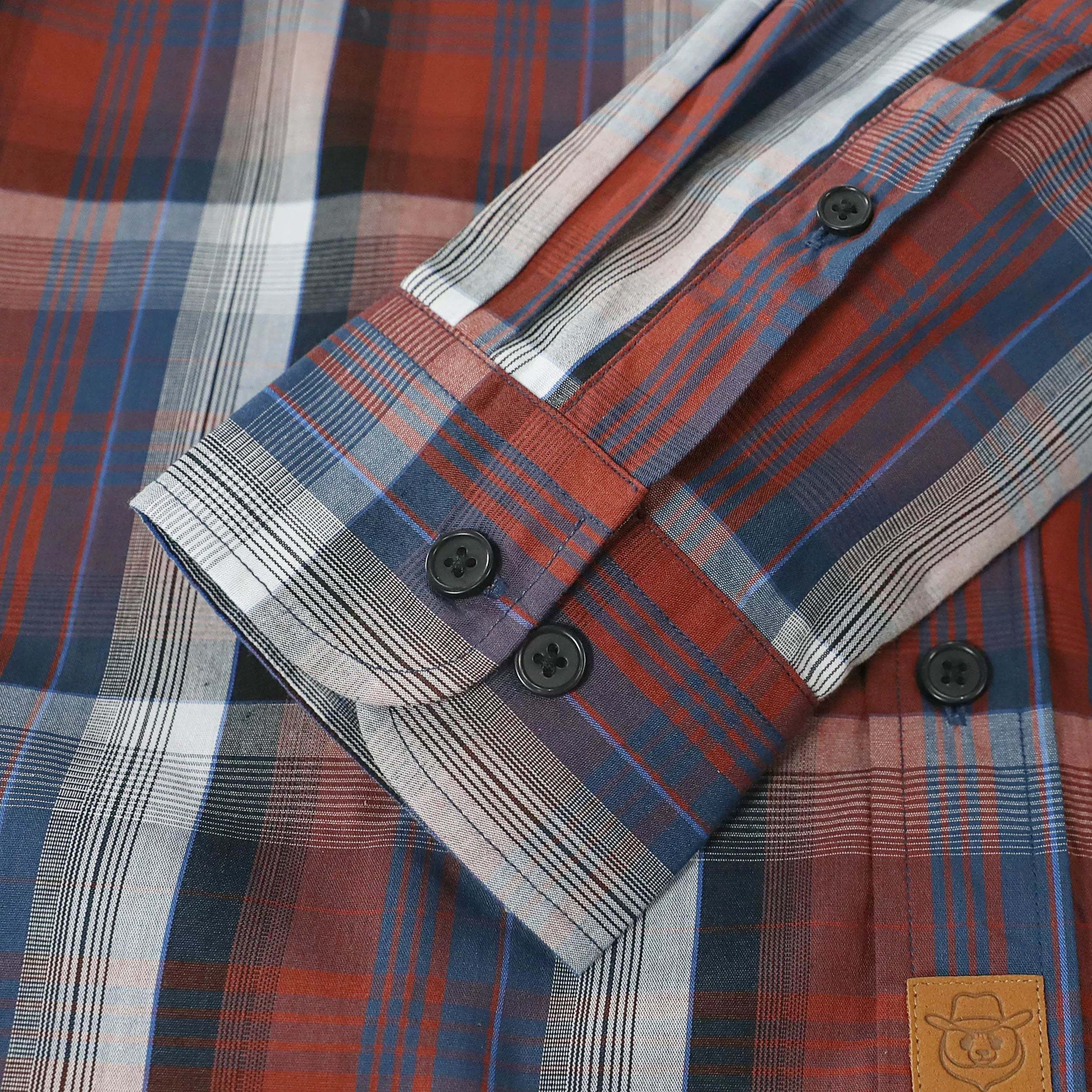 Dubinik? 3.2oz Mens Long Sleeve Casual Button Down Vintage Plaid Shirts#52003