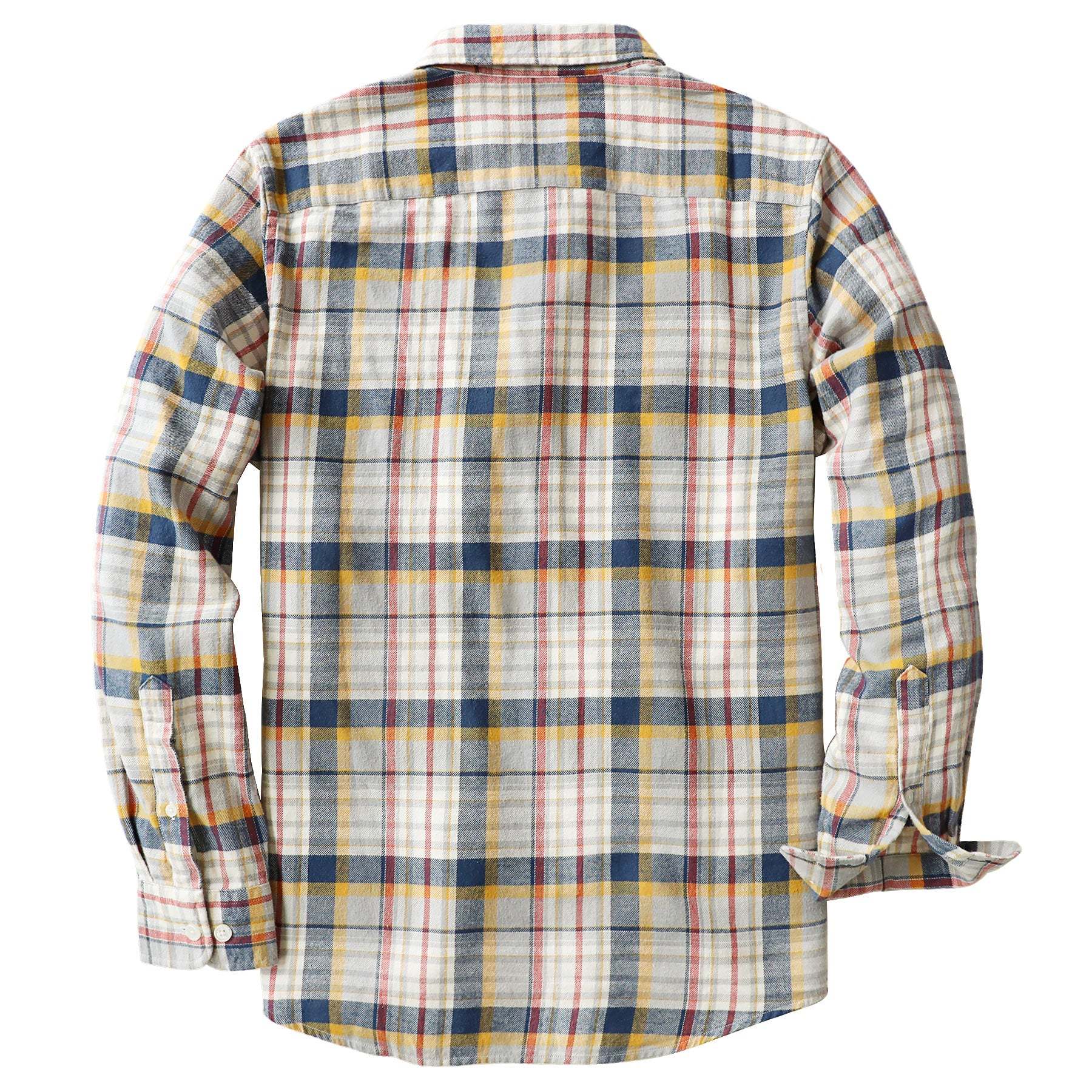 Dubinik? 6oz Flannel Shirt for Men 100% Cotton Mens Flannel Shirts Long Sleeve Plaid Soft Casual Button Down Shirt Men#66008