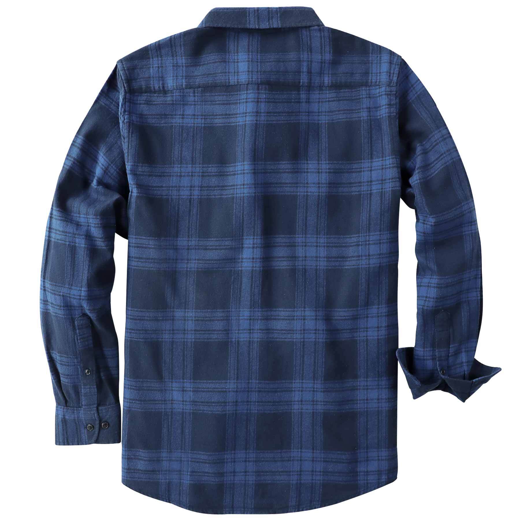 Dubinik? 6oz Flannel Shirt for Men 100% Cotton Mens Flannel Shirts Long Sleeve Plaid Soft Casual Button Down Shirt Men#66009