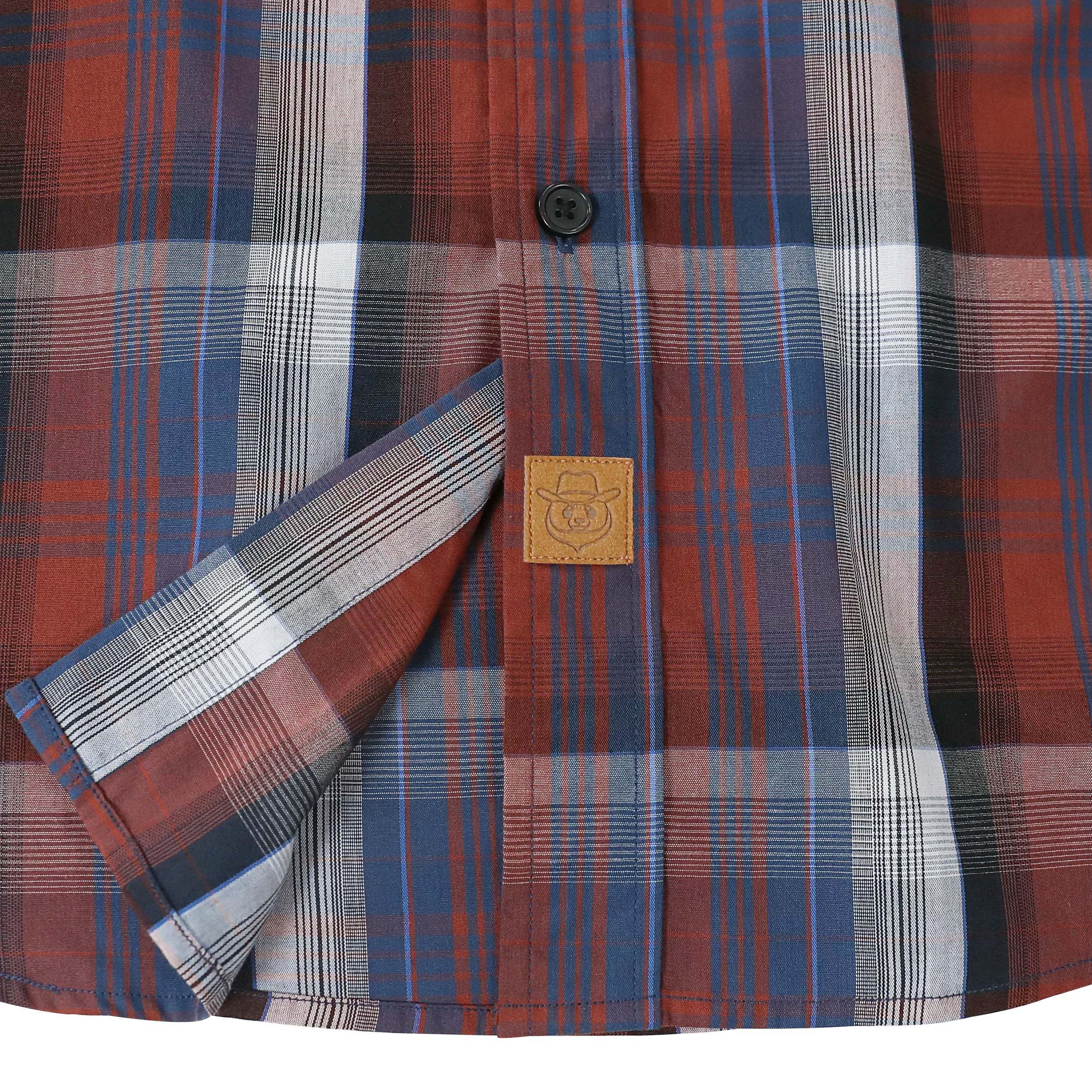 Dubinik? 3.2oz Mens Long Sleeve Casual Button Down Vintage Plaid Shirts#52003