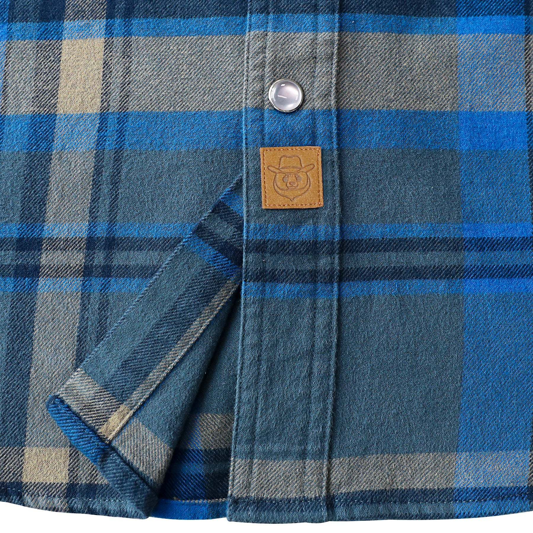 Dubinik? 6oz Men's Long Sleeve Pearl Snap Midweight Flannel Casual Western Cowboy Plaid Shirts 100% Cotton#36011
