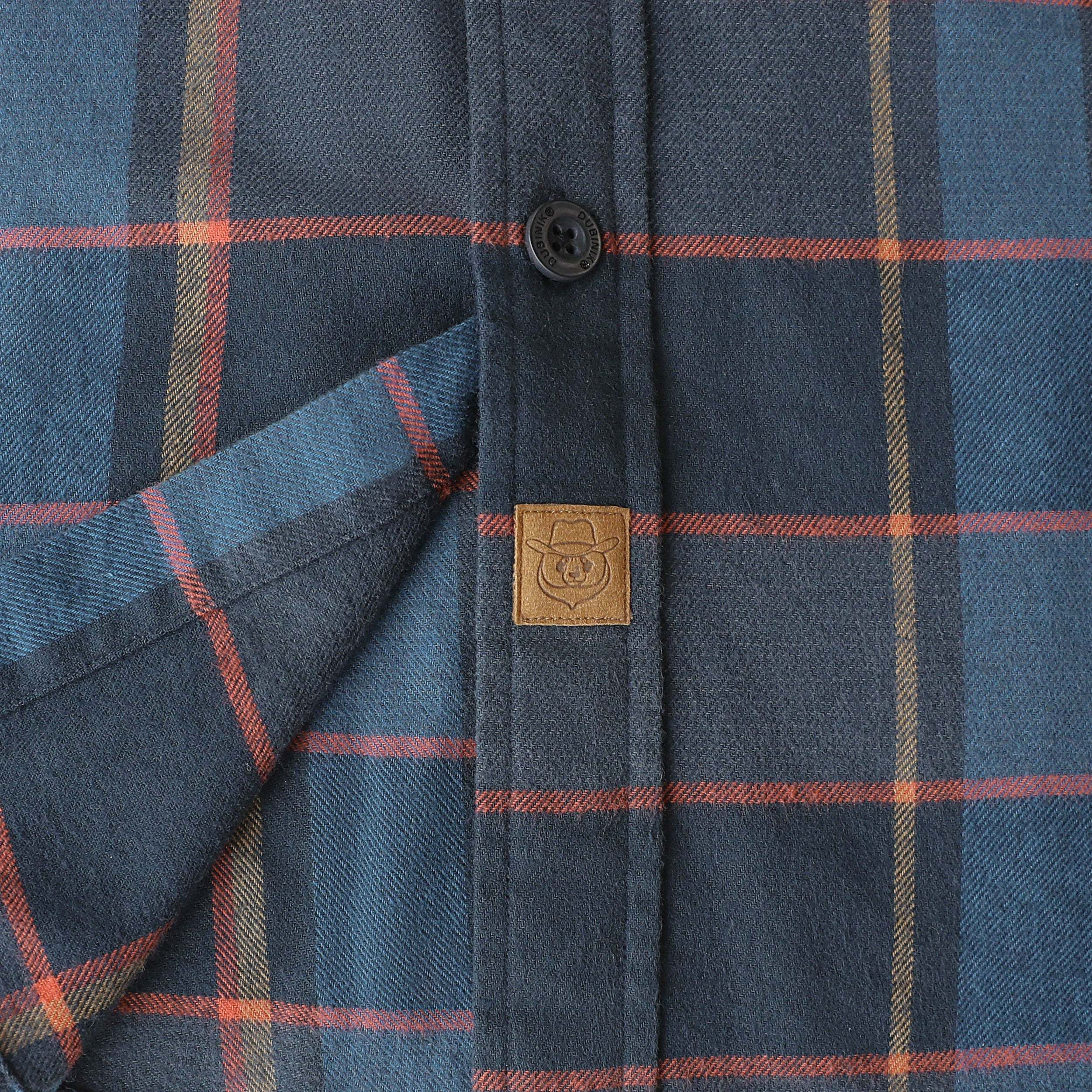 Dubinik? 6oz Mens Long Sleeve Midweight Flannel Shirt Warm Casual Soft Cotton Button Down Plaid Shirt #3415