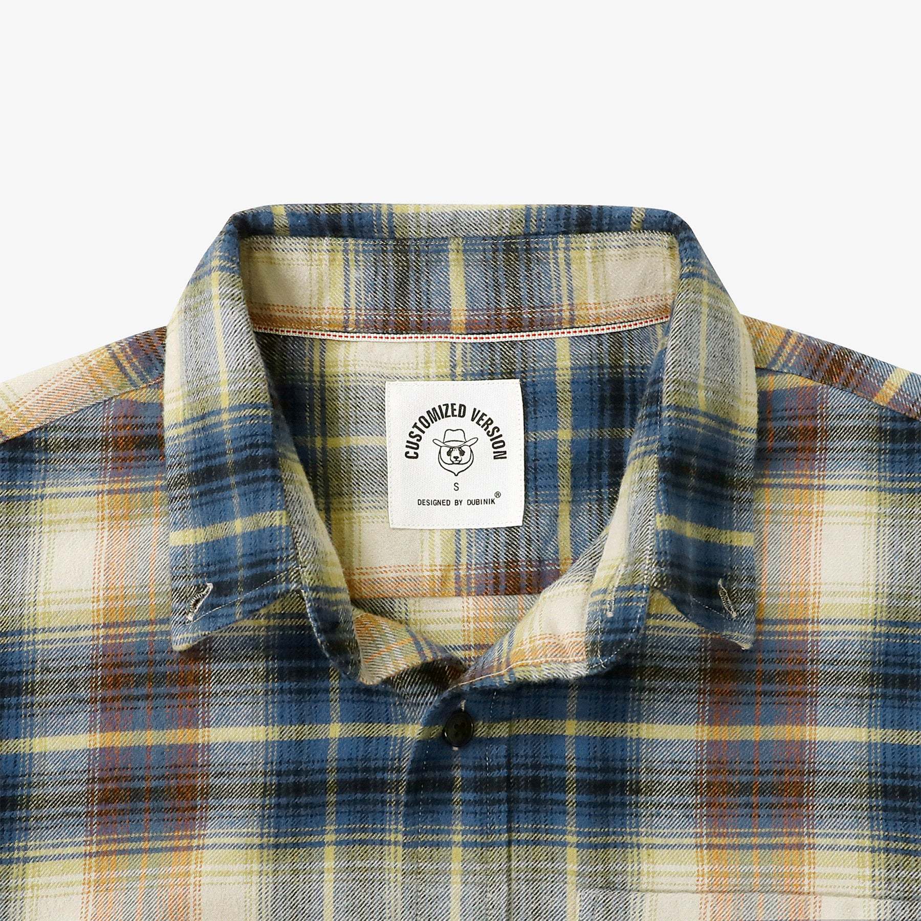 Dubinik? 6oz Flannel Shirt for Men 100% Cotton Mens Flannel Shirts Long Sleeve Plaid Soft Casual Button Down Shirt Men#66043