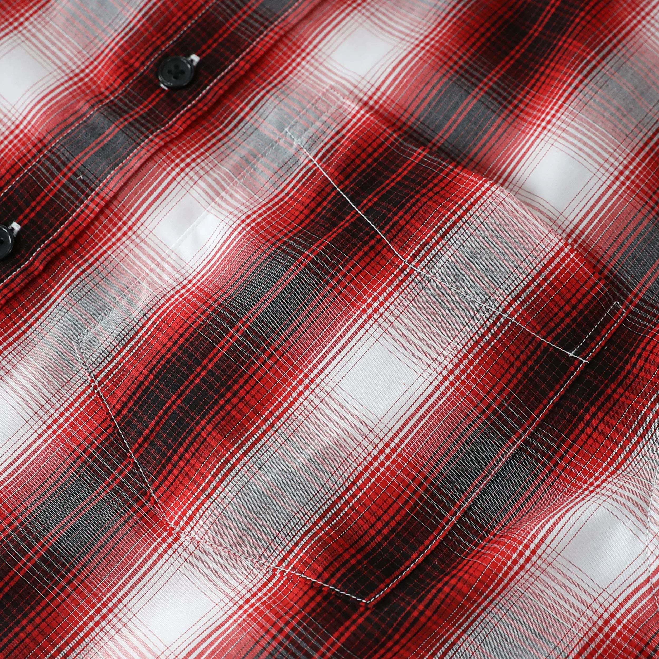 Dubinik? 3.2oz Mens Long Sleeve Casual Button Down Vintage Plaid Shirts#52028