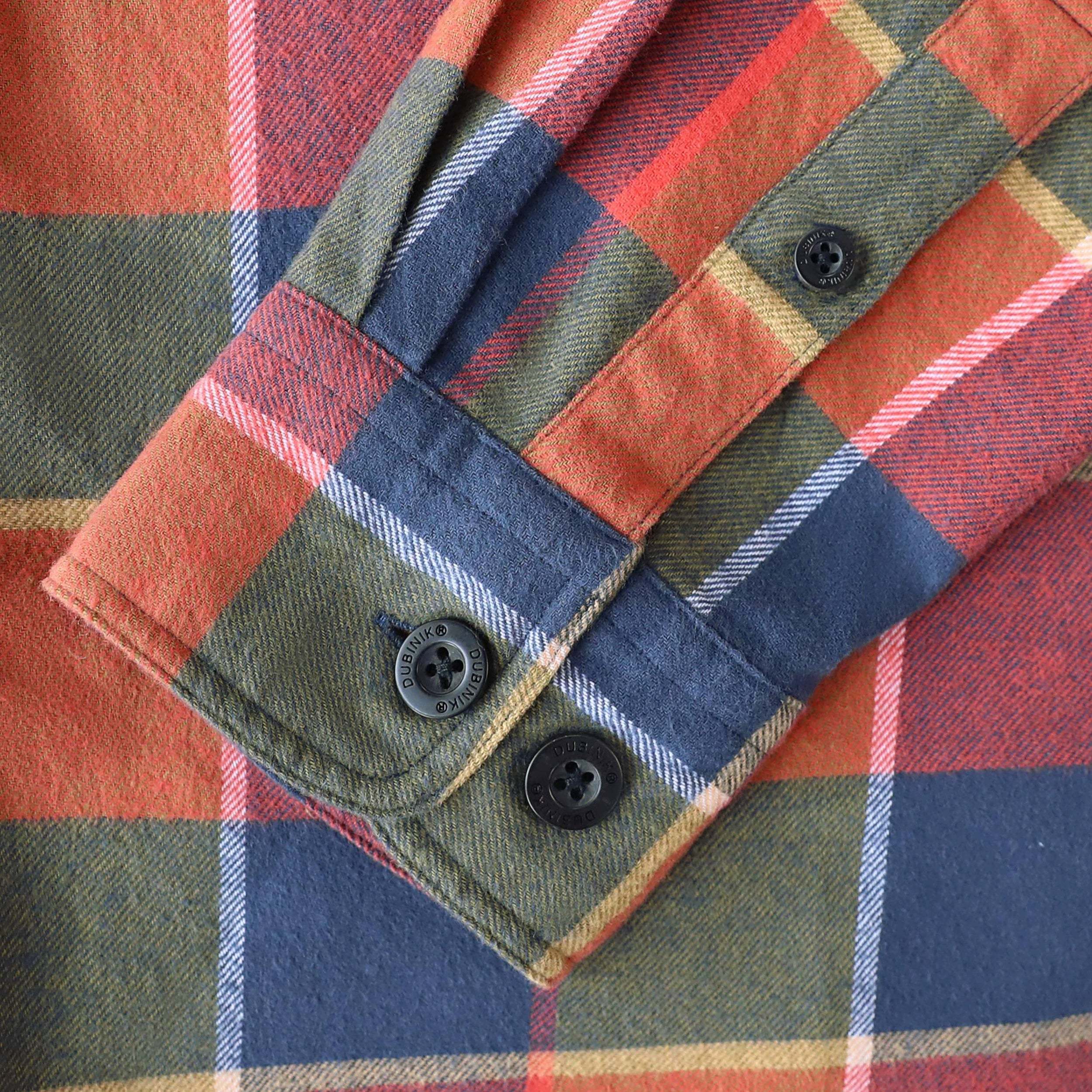Dubinik? 6oz Mens Long Sleeve Midweight Flannel Shirt Warm Casual Soft Cotton Button Down Plaid Shirt #3423