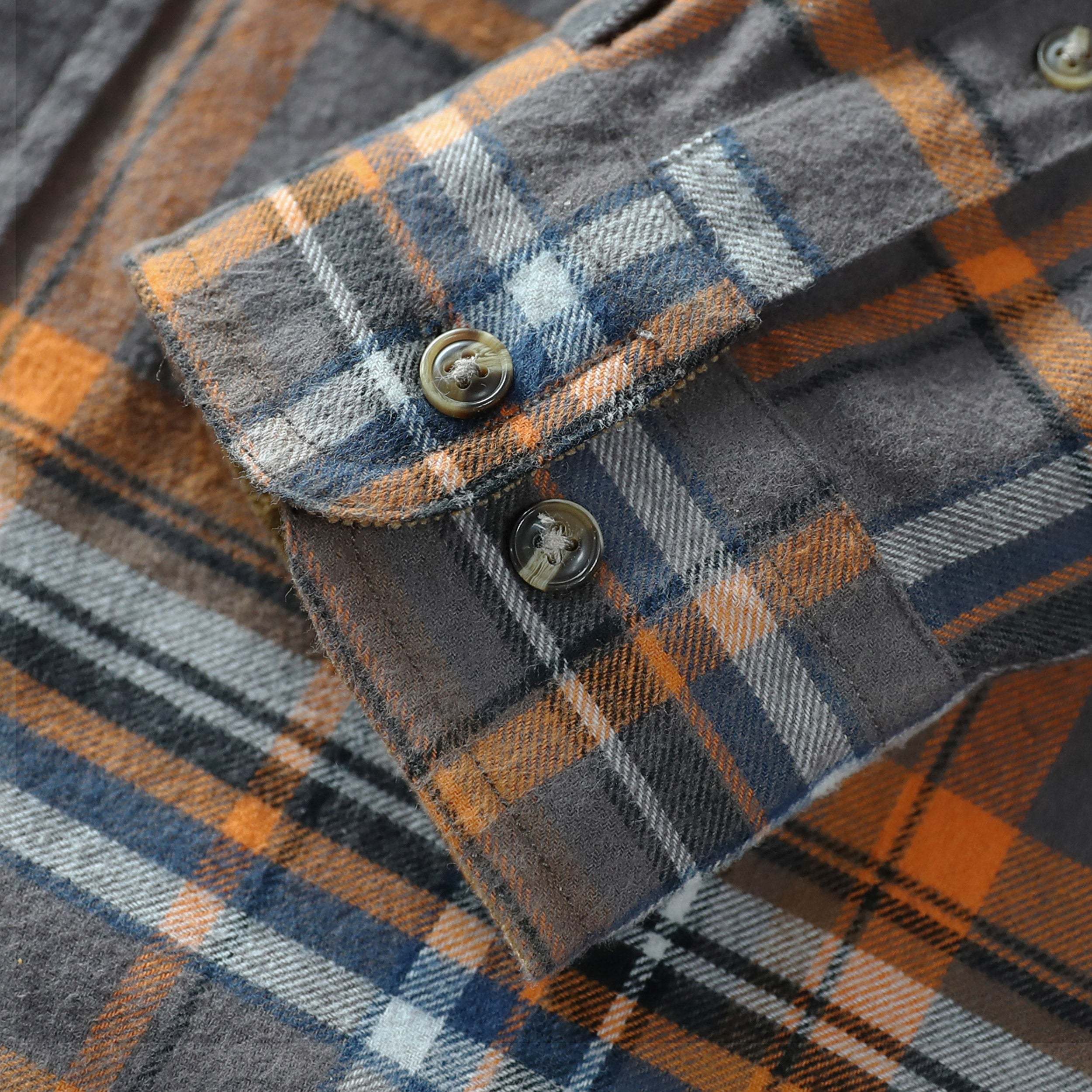 Dubinik? 6oz Mens Flannel Shirt Long Sleeve Button Down Plaid All Cotton Soft Brushed Flannel Shirt For Men Utility Casual Shirt #0030007