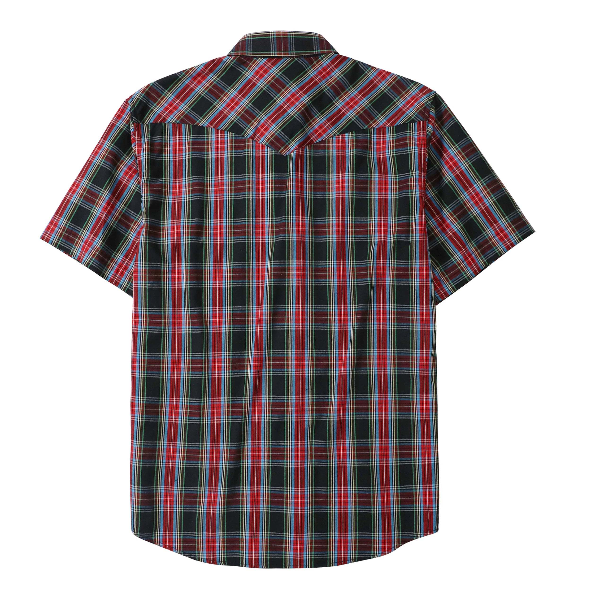 Dubinik? Western Shirts for Men Short Sleeve Plaid Pearl Snap Shirts for Men Button Up Shirt Cowboy Casual Work Shirt#41011