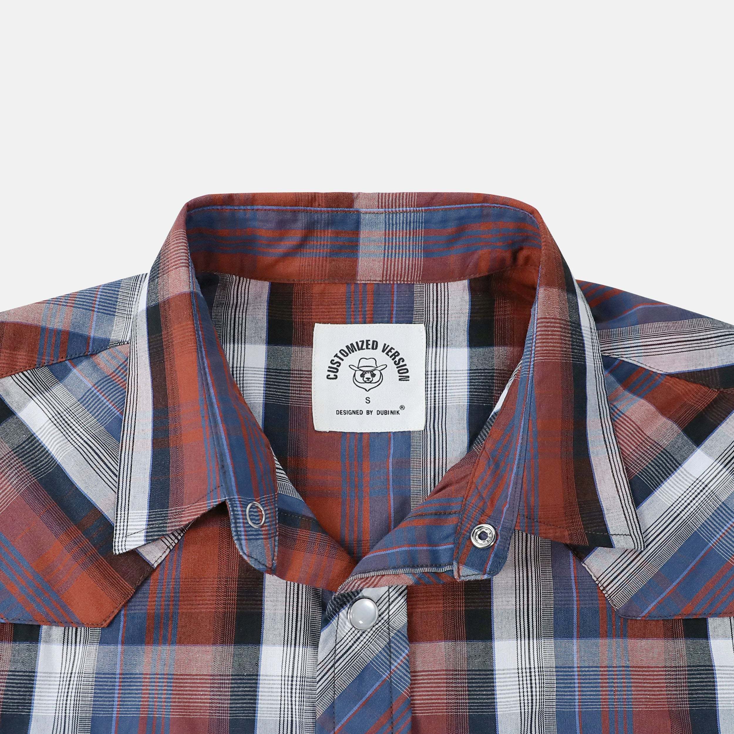 Dubinik? Western Shirts for Men Short Sleeve Plaid Pearl Snap Shirts for Men Button Up Shirt Cowboy Casual Work Shirt#41003