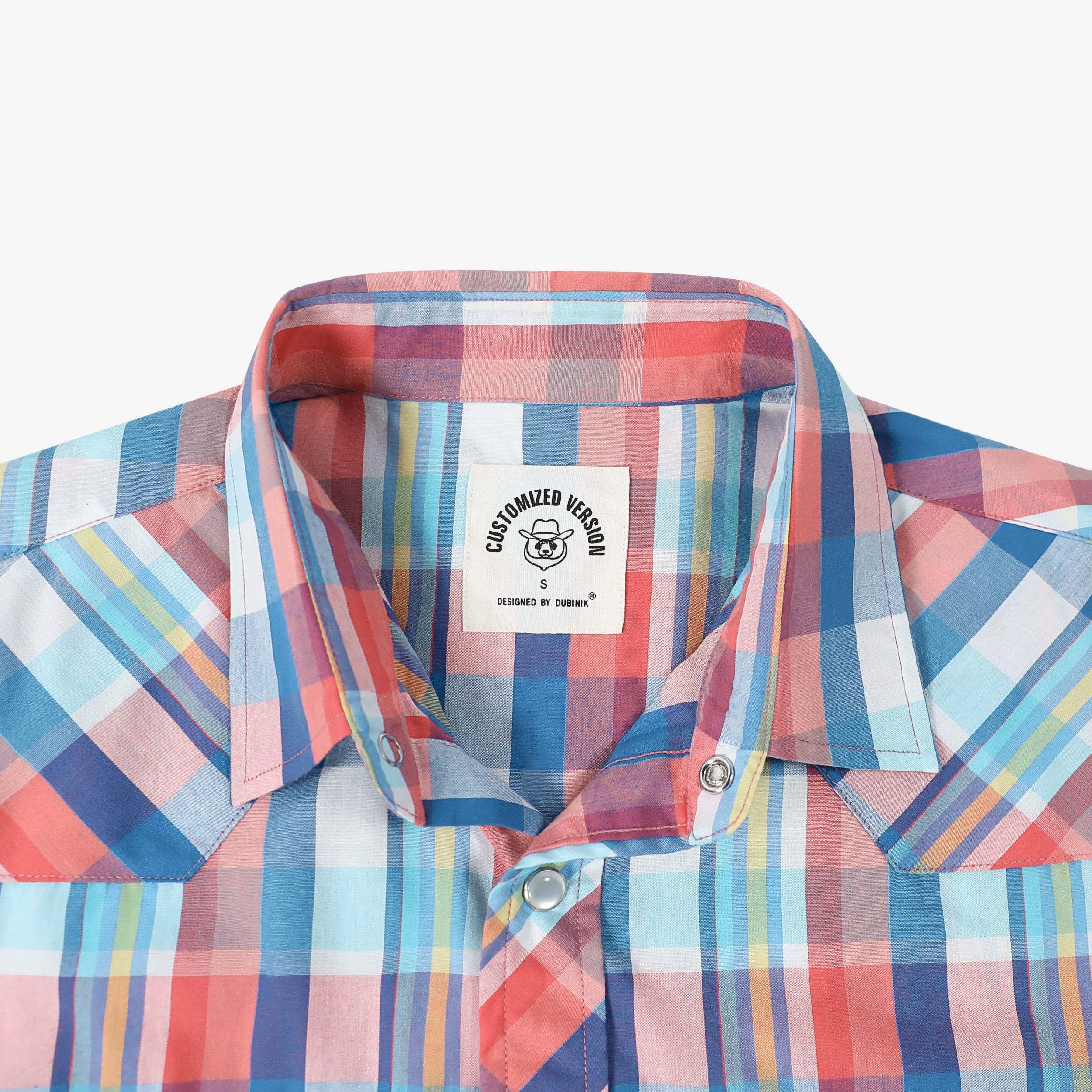 Dubinik? Western Shirts for Men Short Sleeve Plaid Pearl Snap Shirts for Men Button Up Shirt Cowboy Casual Work Shirt#41021