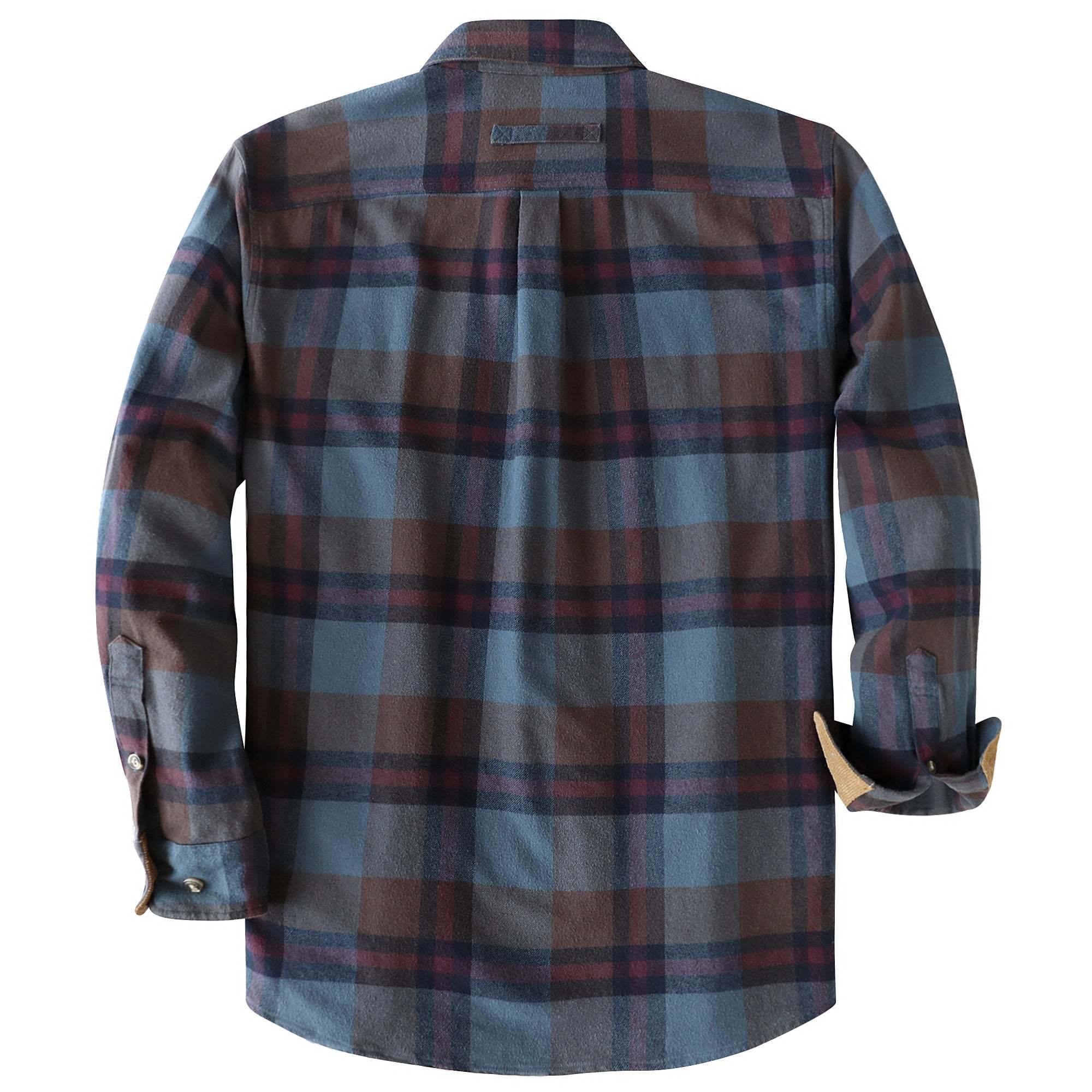 Dubinik? 6oz Mens Flannel Shirt Long Sleeve Button Down Plaid All Cotton Soft Brushed Flannel Shirt For Men Utility Casual Shirt #0030026