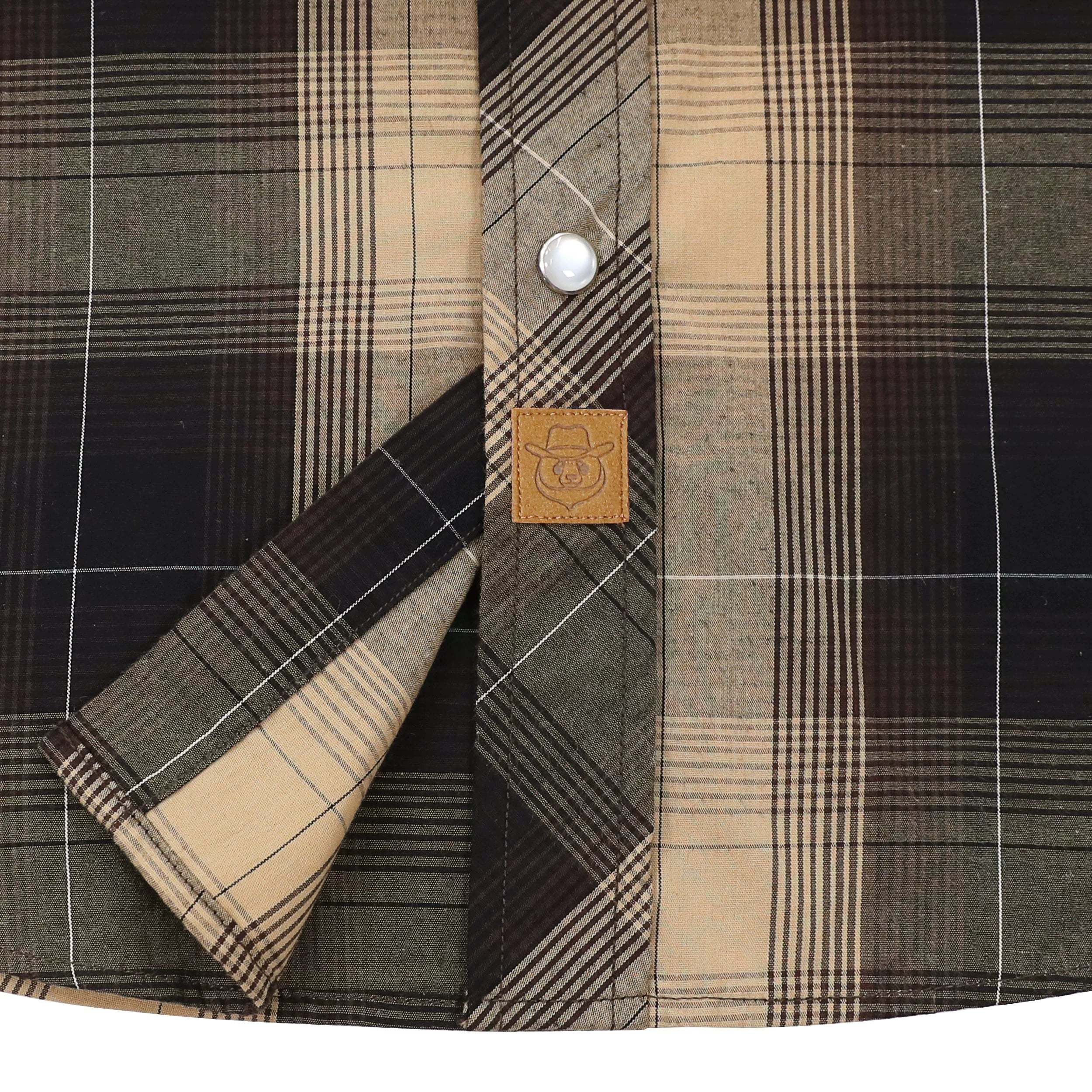 Dubinik? Western Shirts for Men Short Sleeve Plaid Pearl Snap Shirts for Men Button Up Shirt Cowboy Casual Work Shirt#41027