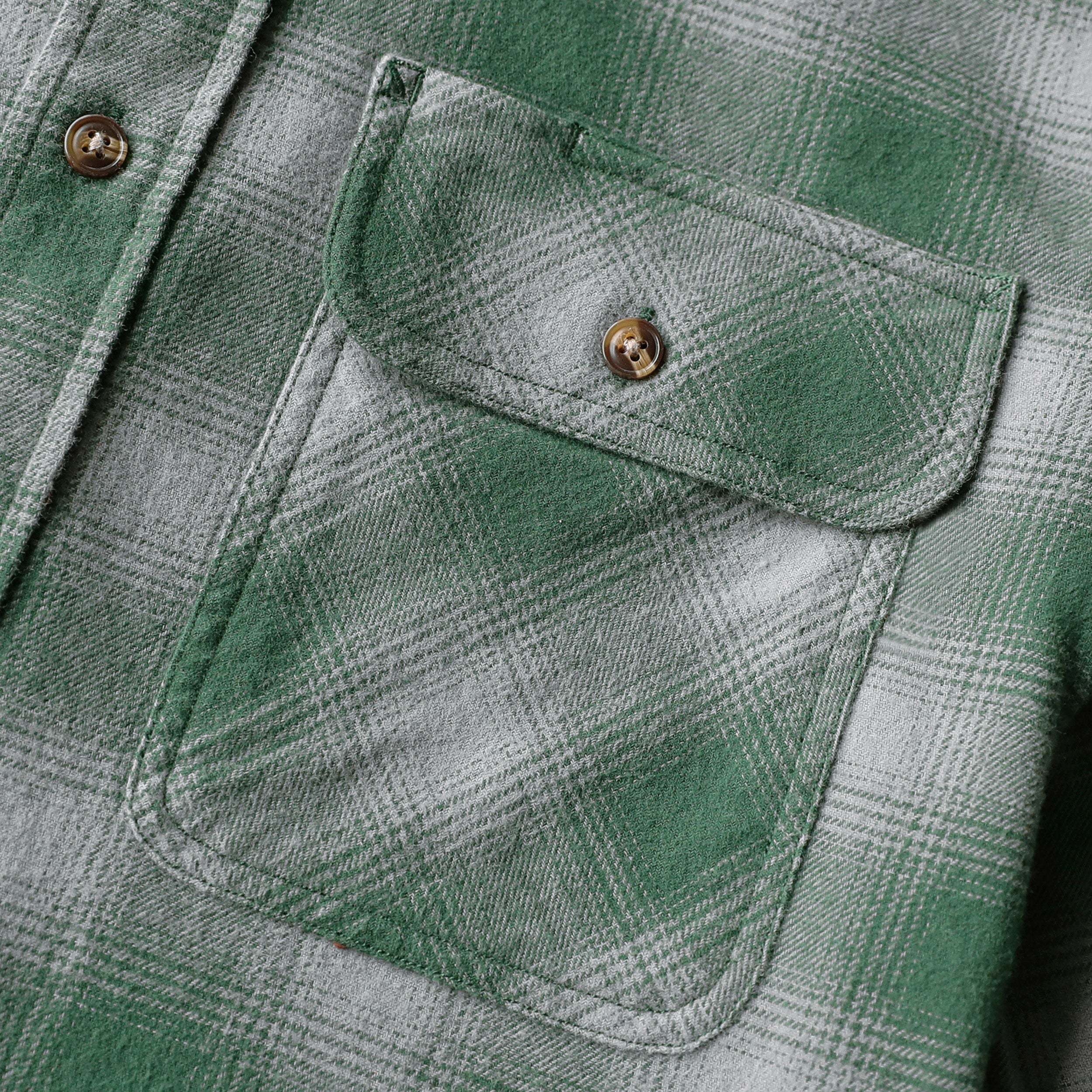 Dubinik? 6oz Mens Green Flannel Shirt Long Sleeve Button Down Plaid All Cotton Soft Brushed Flannel Shirt For Men Utility Casual Shirt #0030024