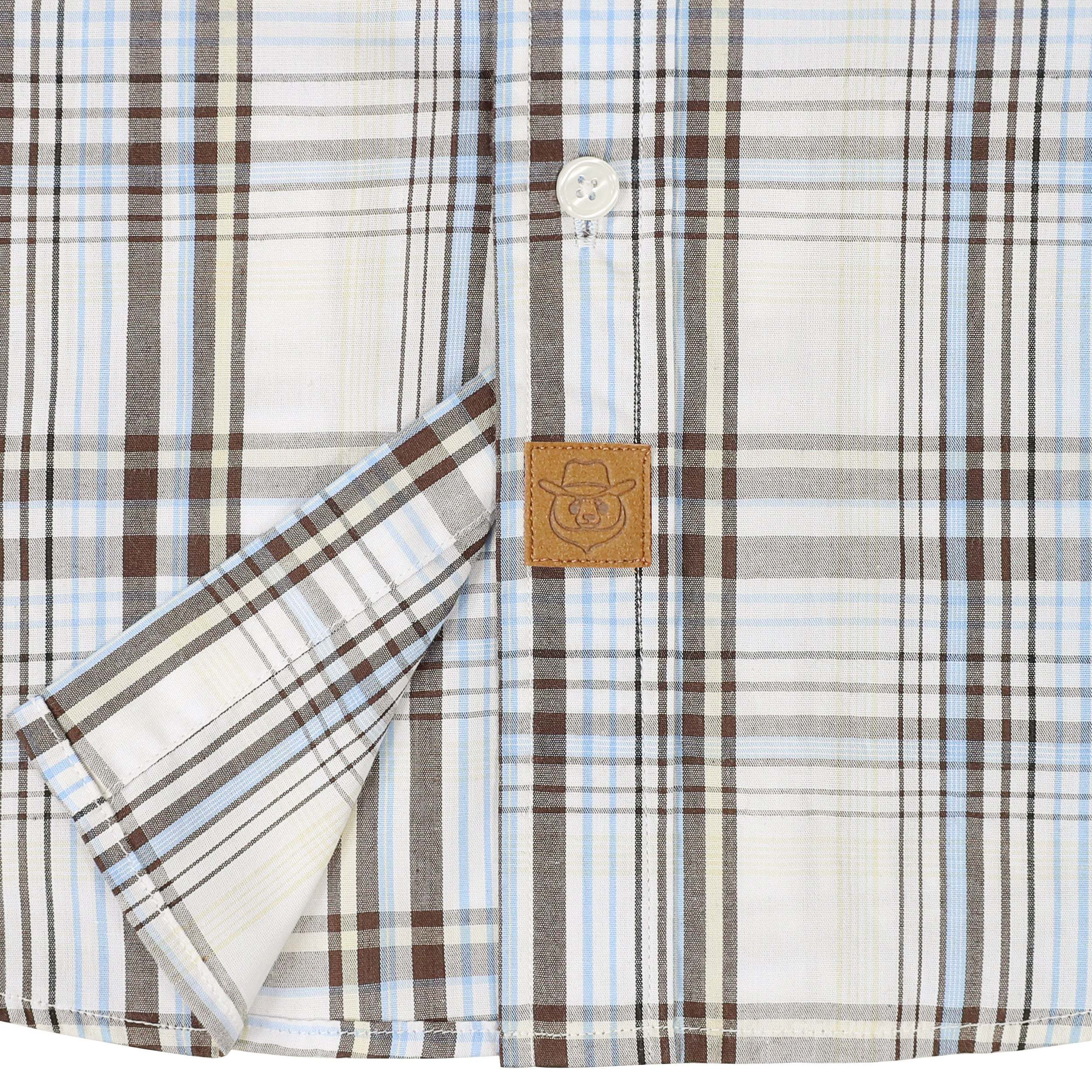 Dubinik? 3.2oz Mens Long Sleeve Casual Button Down Vintage Plaid Shirts#52007