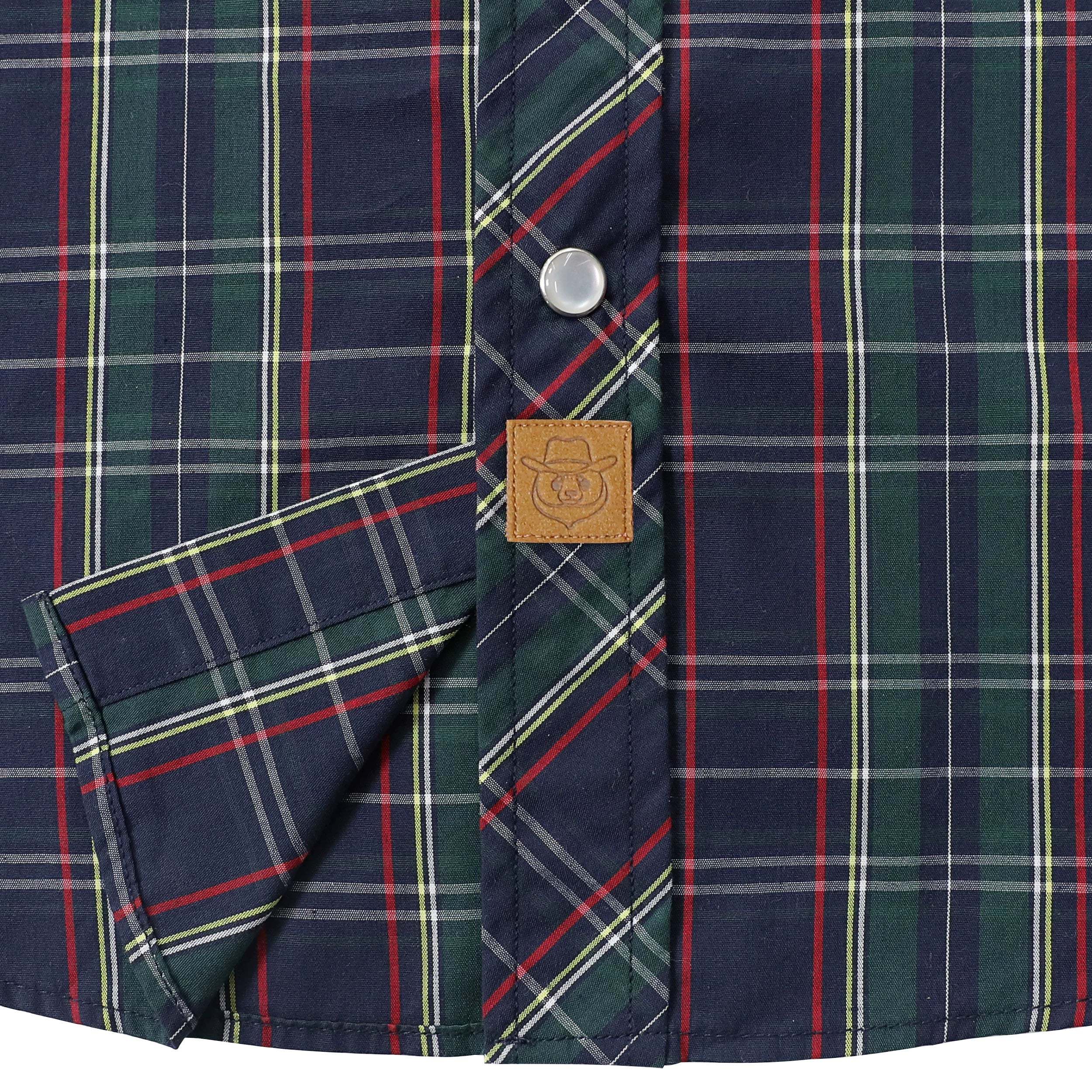 Dubinik? Western Shirts for Men Short Sleeve Plaid Pearl Snap Shirts for Men Button Up Shirt Cowboy Casual Work Shirt#41032