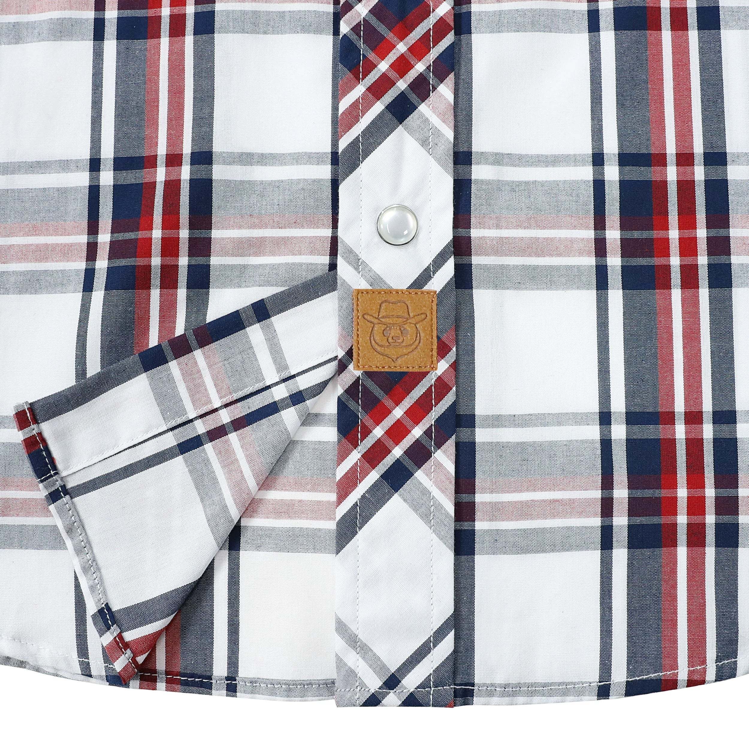 Dubinik? Western Shirts for Men Short Sleeve Plaid Pearl Snap Shirts for Men Button Up Shirt Cowboy Casual Work Shirt#41025