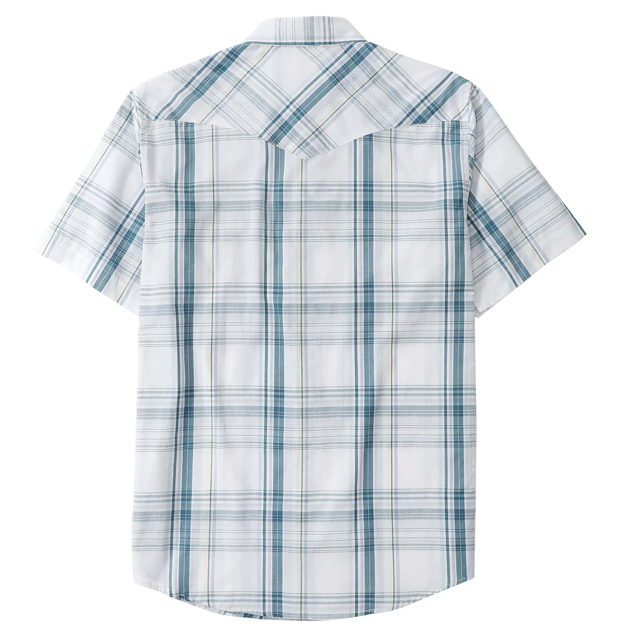 Dubinik? Western Shirts for Men Short Sleeve Plaid Pearl Snap Shirt Cowboy Casual Work Shirt#41016