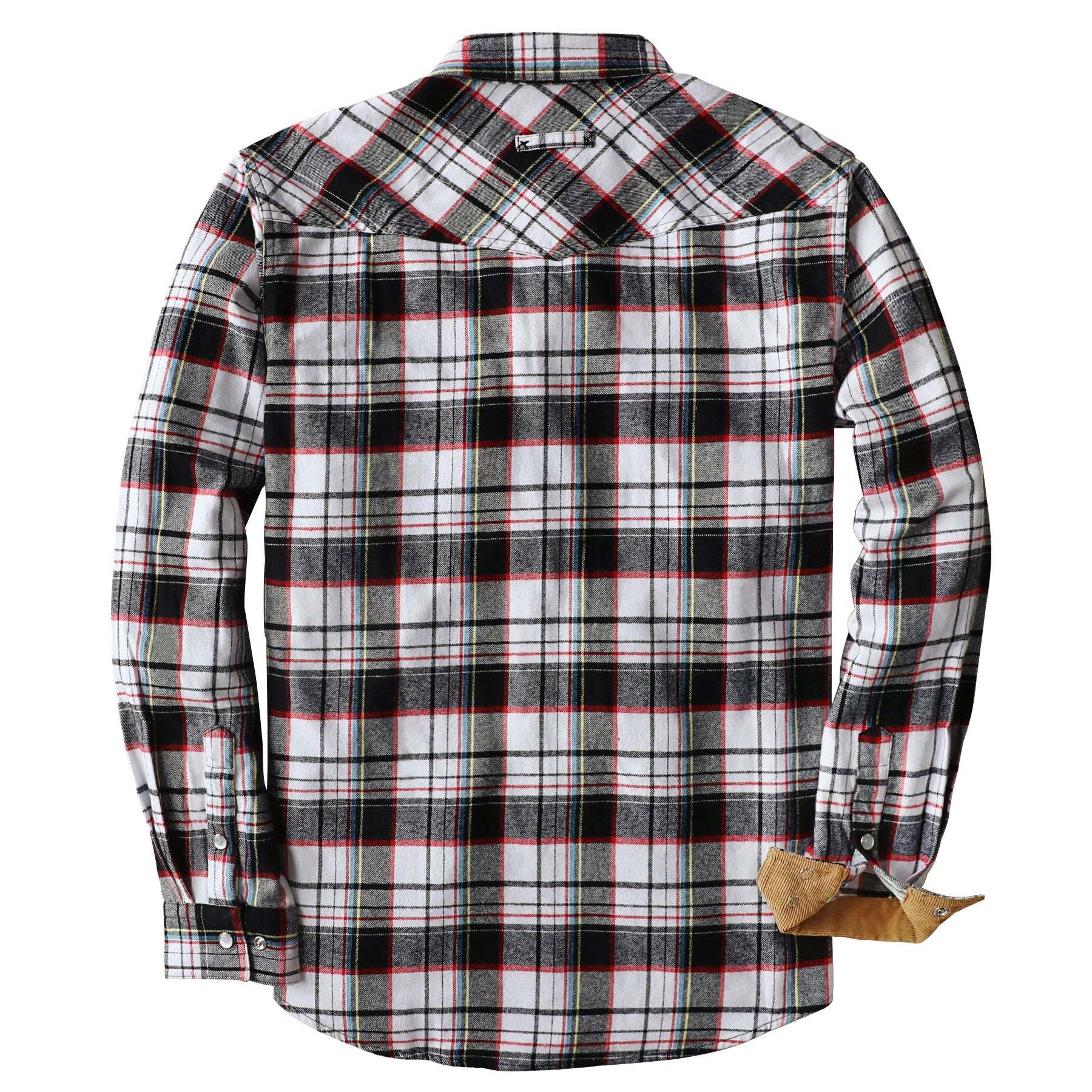 Dubinik? 6oz Men's Long Sleeve Pearl Snap Midweight Flannel Casual Western Cowboy Plaid Shirts 100% Cotton#36007