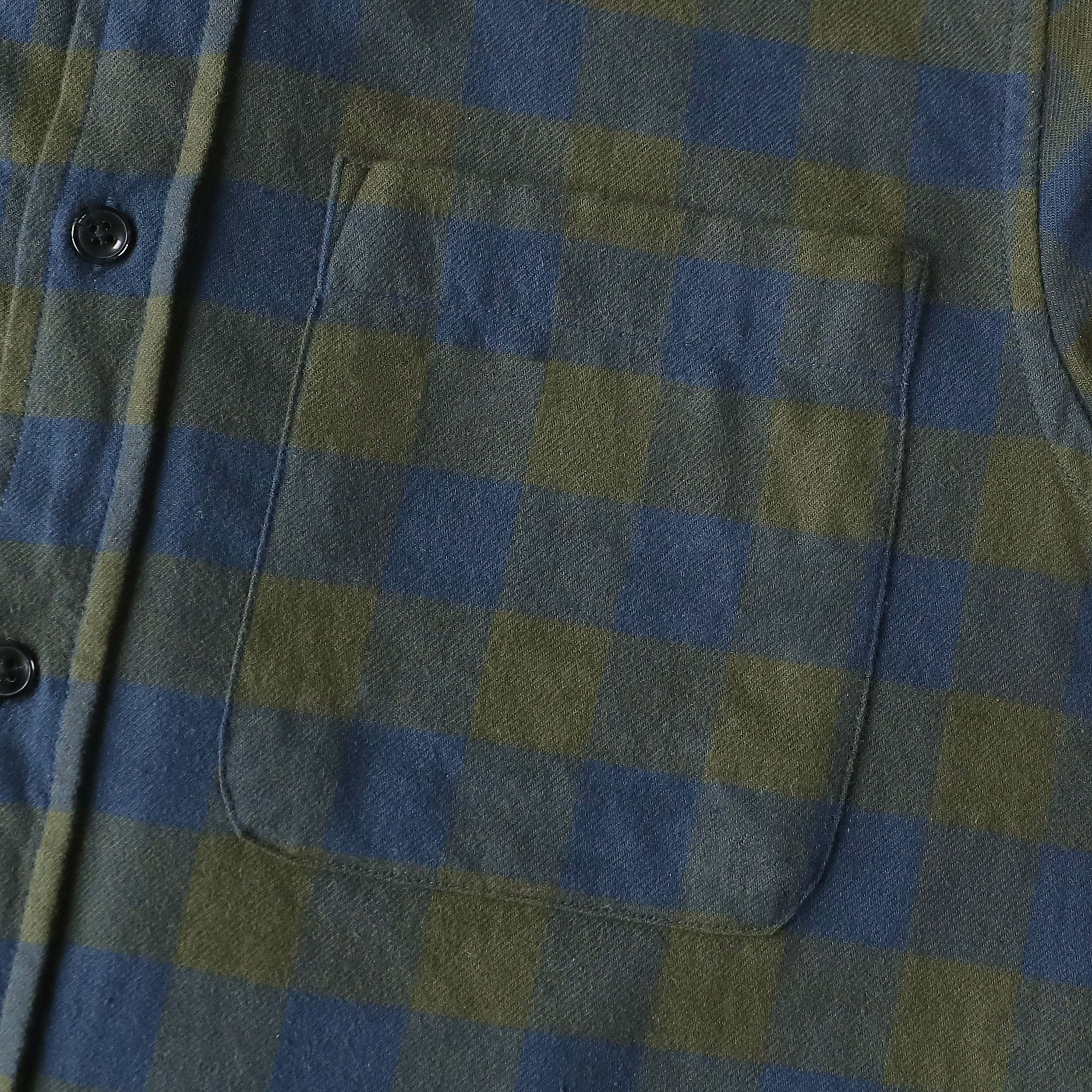 6oz Men's Plaid Green Flannel Long Sleeve Shirts #0340