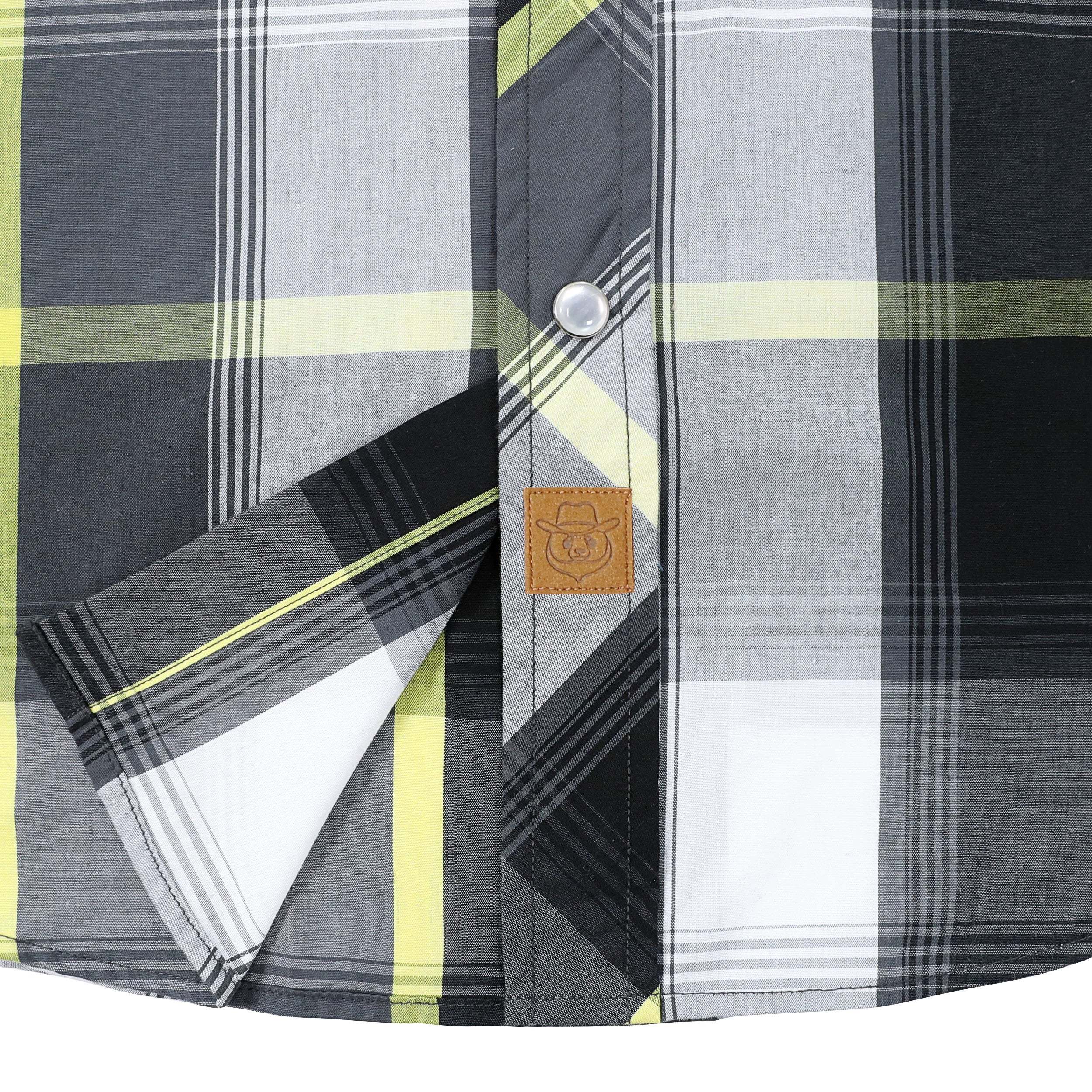Dubinik? Western Shirts for Men Short Sleeve Plaid Pearl Snap Shirts for Men Button Up Shirt Cowboy Casual Work Shirt#41017