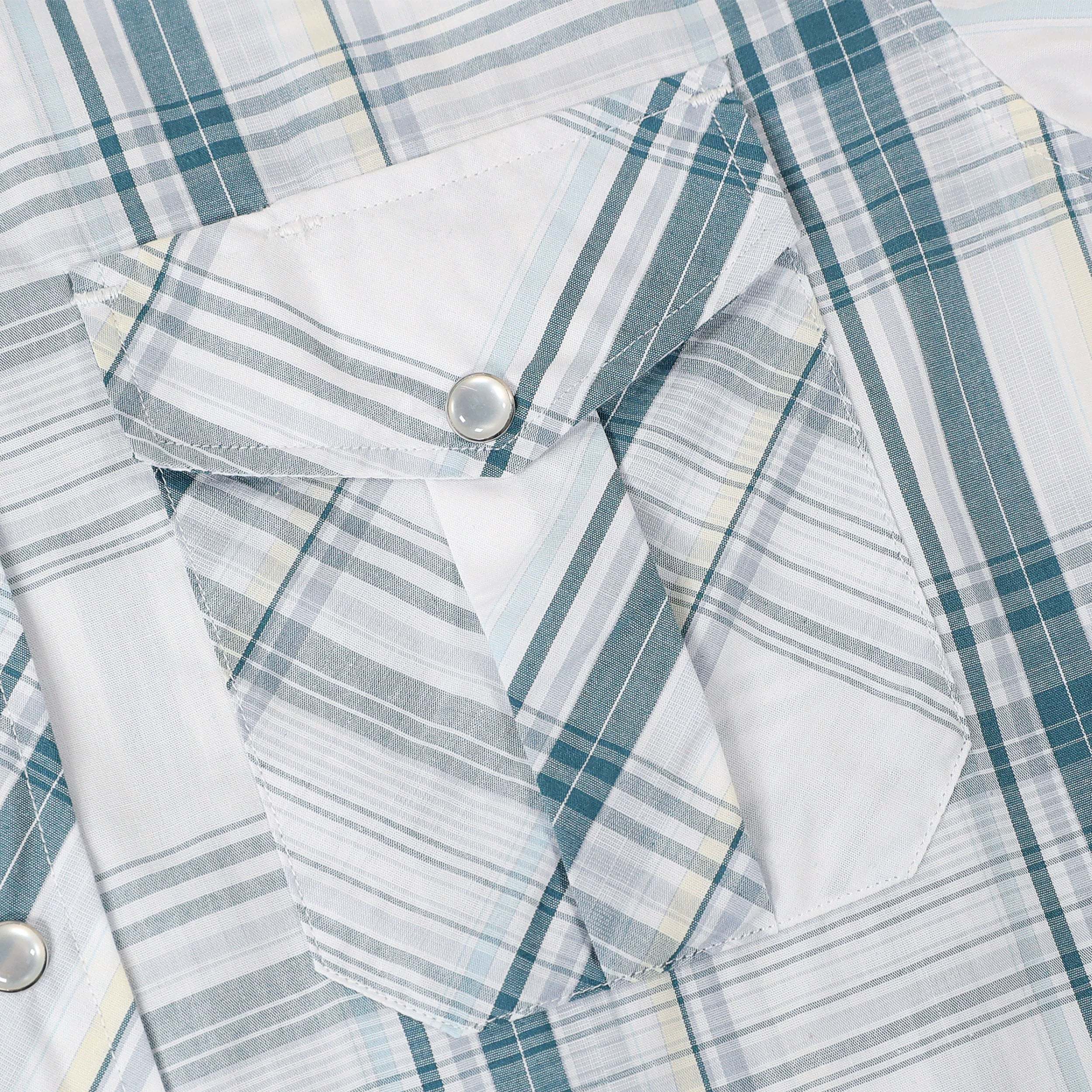 Dubinik? Western Shirts for Men Short Sleeve Plaid Pearl Snap Shirt Cowboy Casual Work Shirt#41016