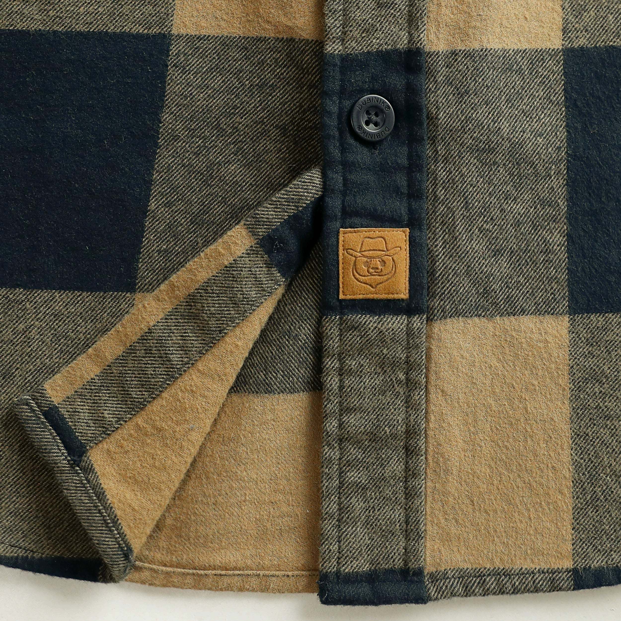 Dubinik? 6oz Mens Long Sleeve Midweight Flannel Shirt Warm Casual Soft Cotton Button Down Plaid Shirt #3420