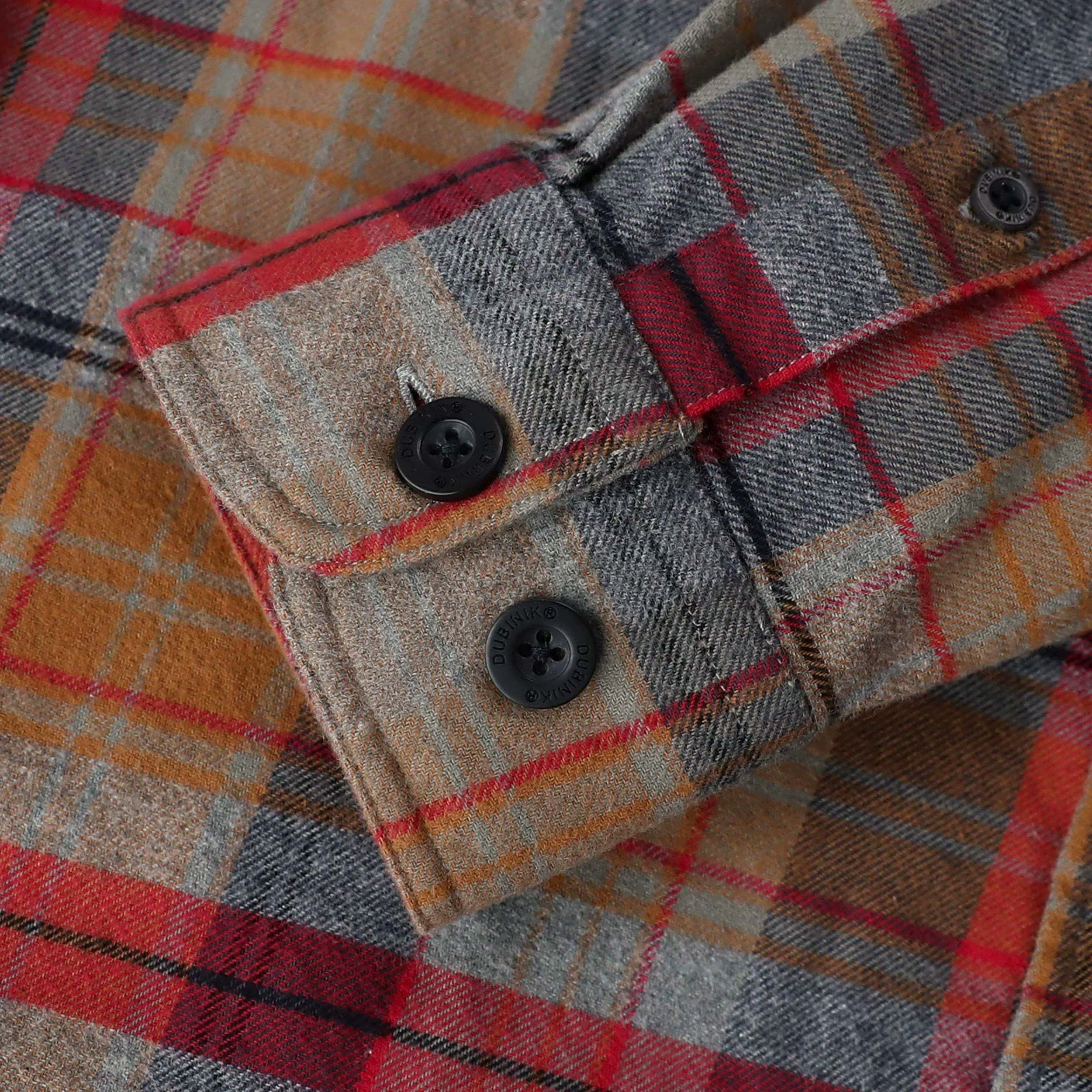 Dubinik? 6oz Mens Long Sleeve Midweight Flannel Shirt Warm Casual Soft Cotton Button Down Plaid Shirt #3413