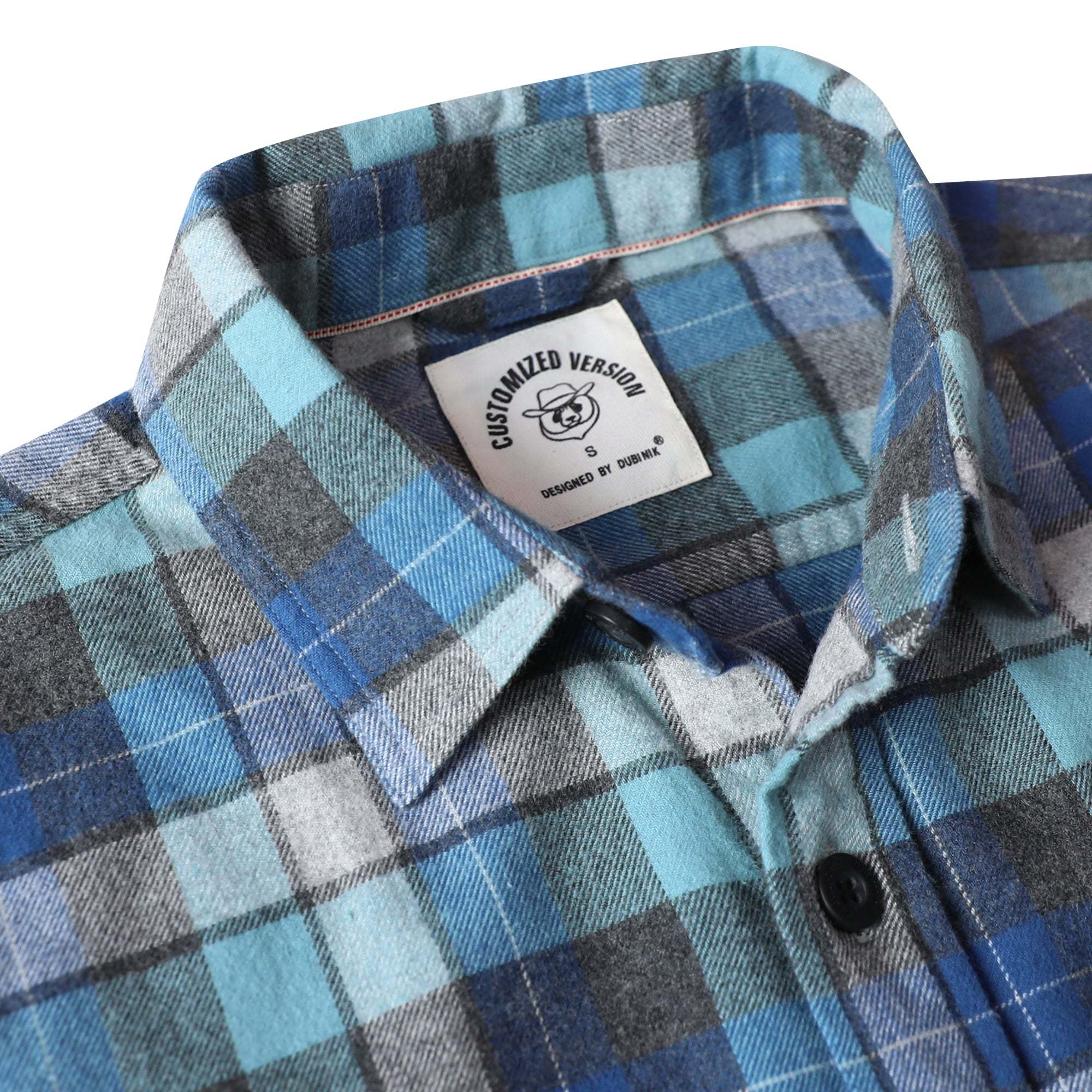 Dubinik? 6oz Mens Long Sleeve Midweight Flannel Shirt Warm Casual Soft Cotton Button Down Plaid Shirt #3407
