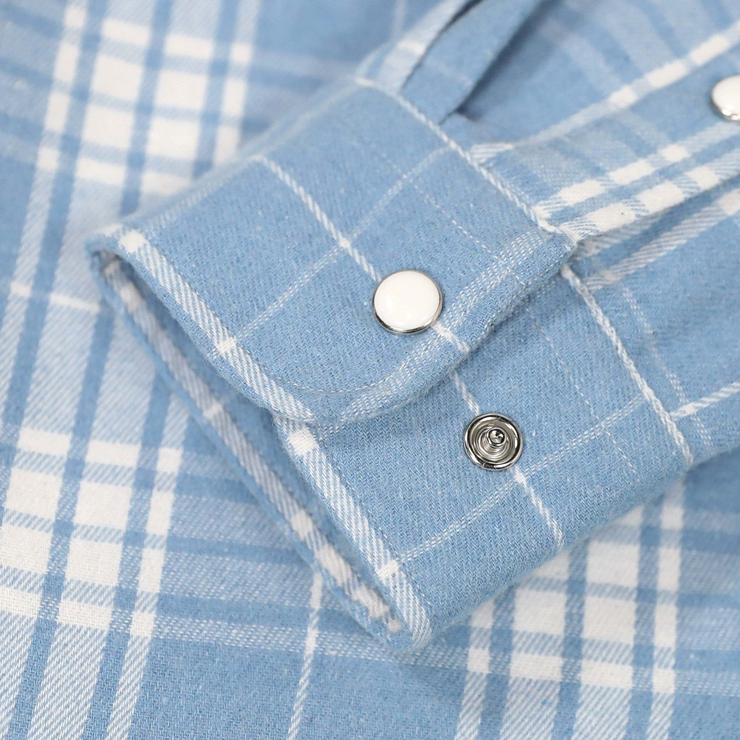 Dubinik? 6oz Flannel Shirt For Men Western Cowboy Pearl Snap Shirts For Men Long Sleeve Vintage Buttons Down Plaid Shirt #28014