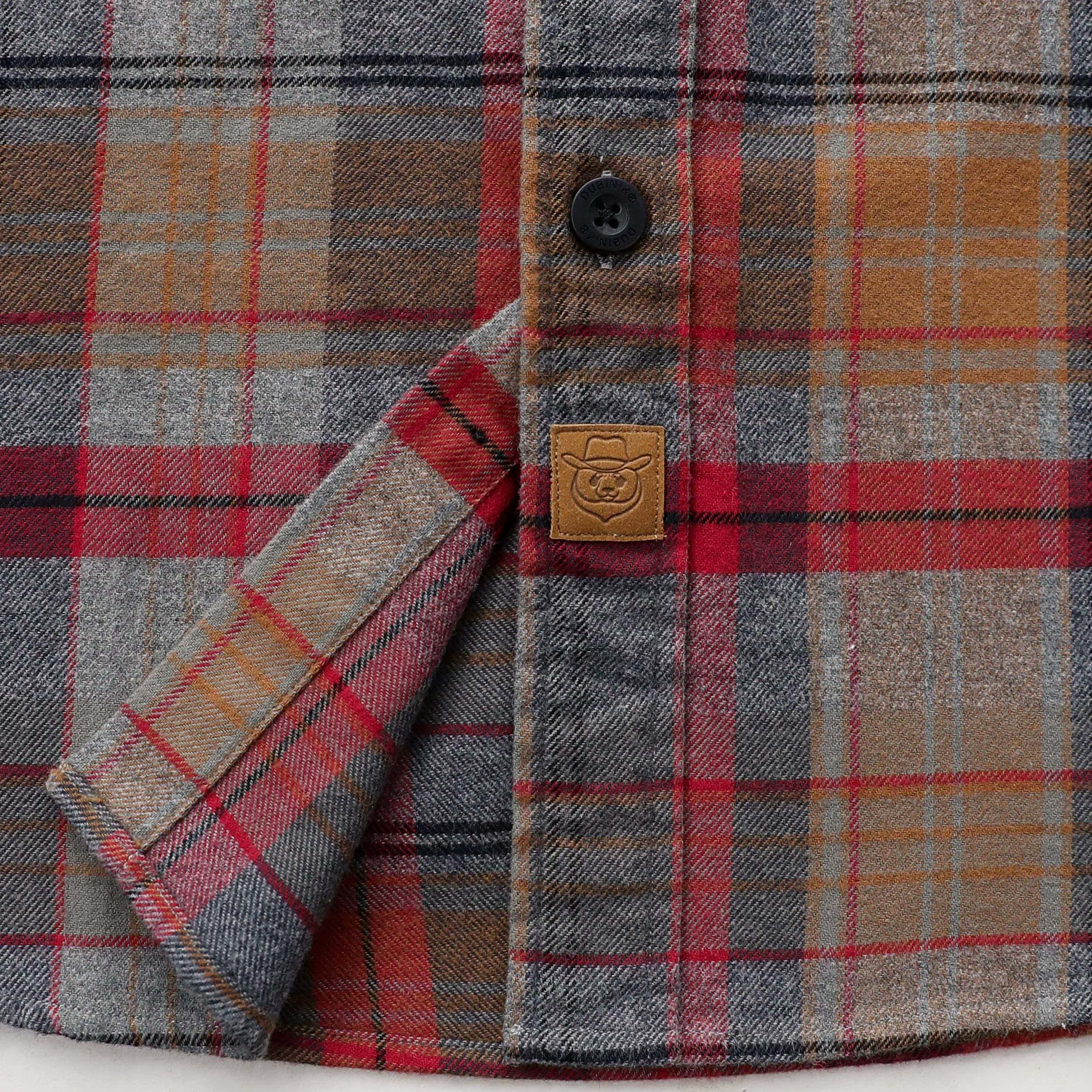 Dubinik? 6oz Mens Long Sleeve Midweight Flannel Shirt Warm Casual Soft Cotton Button Down Plaid Shirt #3413