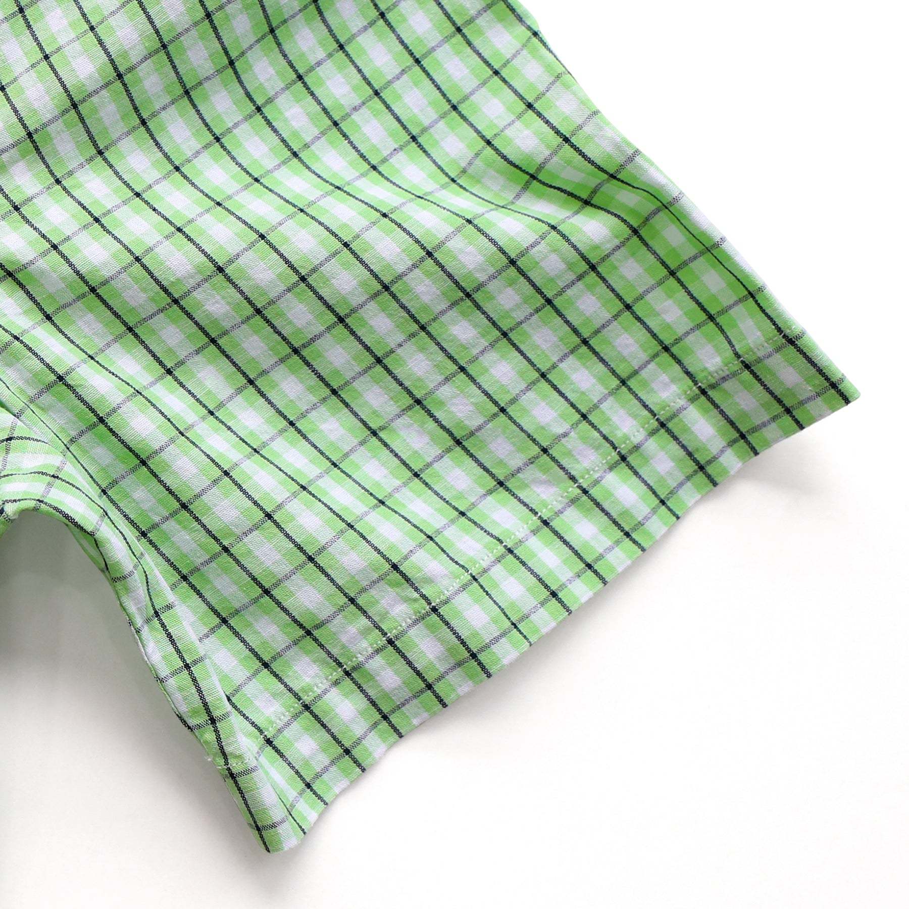 Men's casual short-sleeved cotton Bright green shirt #0011