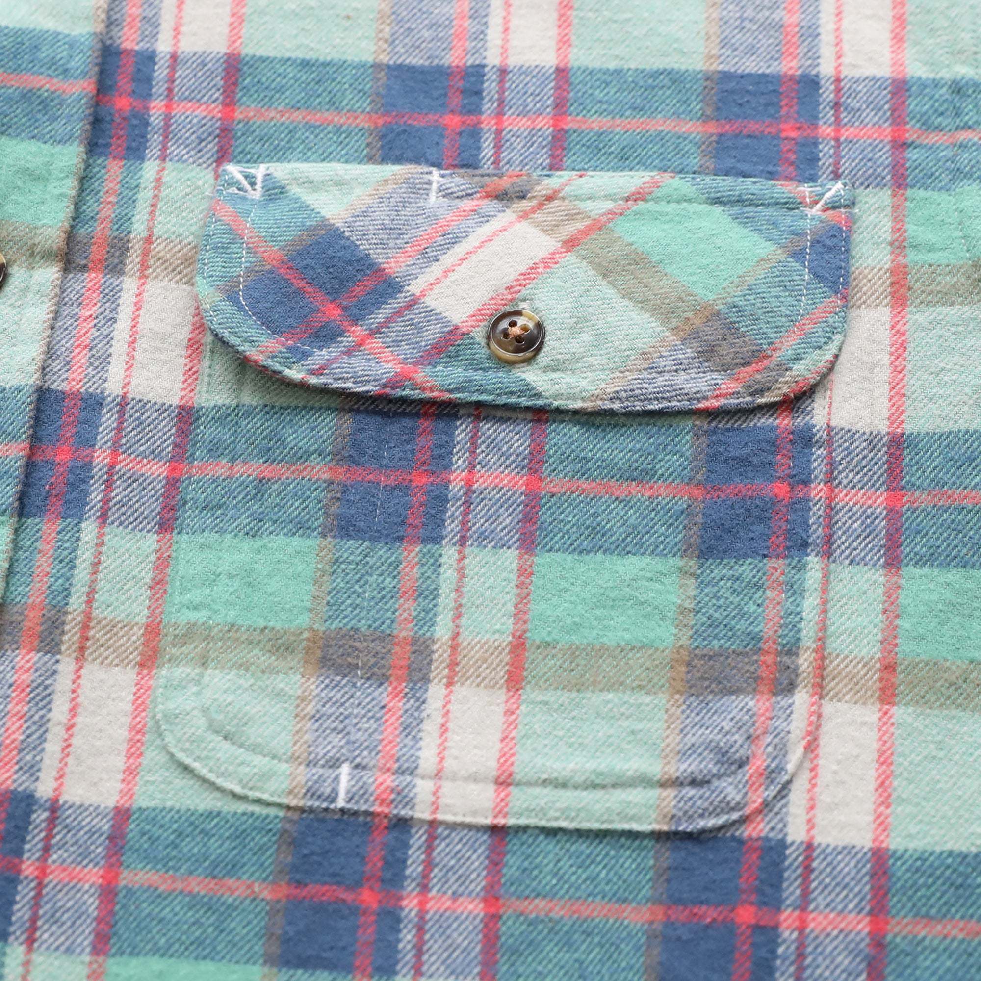 6oz Mens Midweight Green Flannel Shirts Long Sleeve Casual Button Down Brushed 100% Cotton Shirt#1514