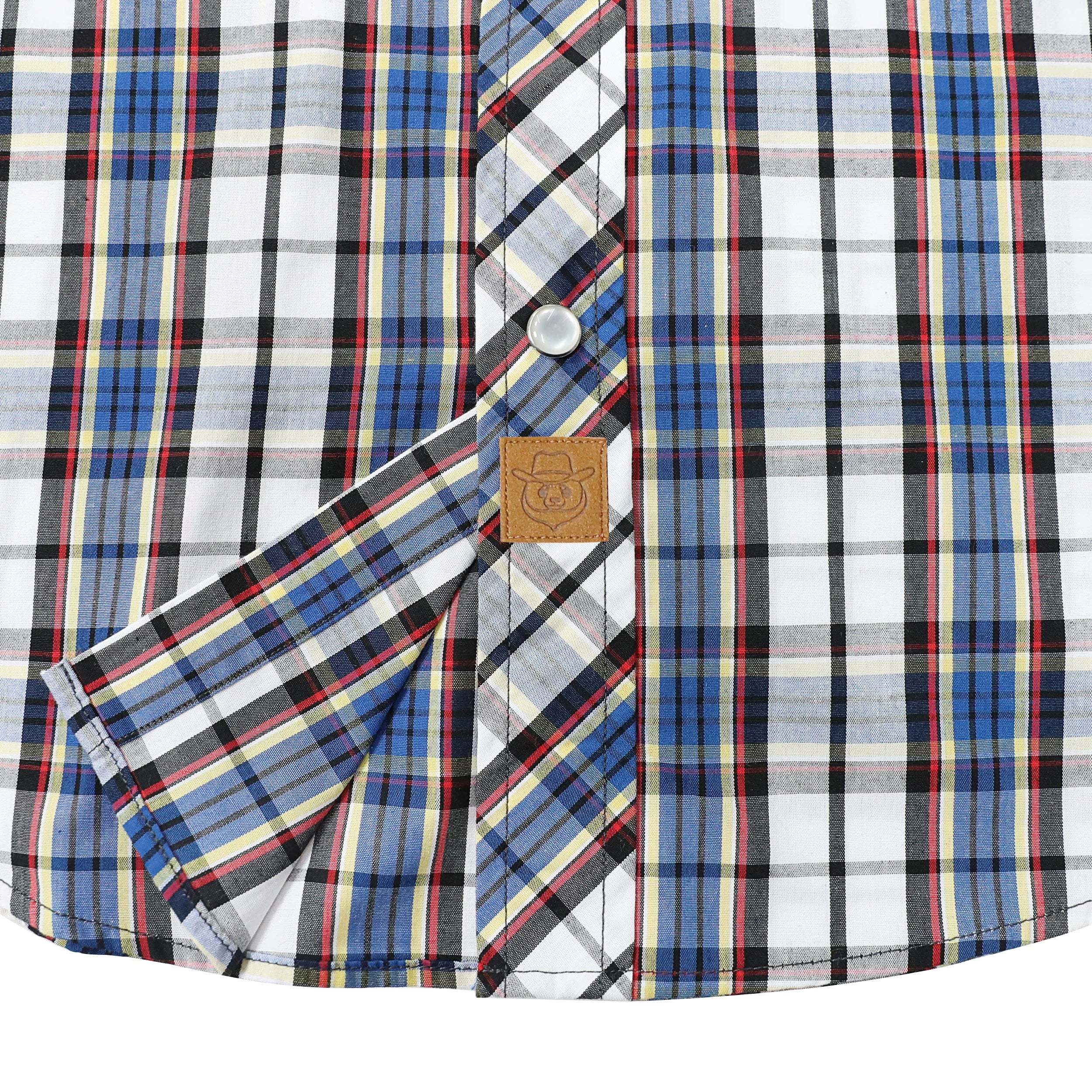 Dubinik? Western Shirts for Men Short Sleeve Plaid Pearl Snap Shirts for Men Button Up Shirt Cowboy Casual Work Shirt#41009