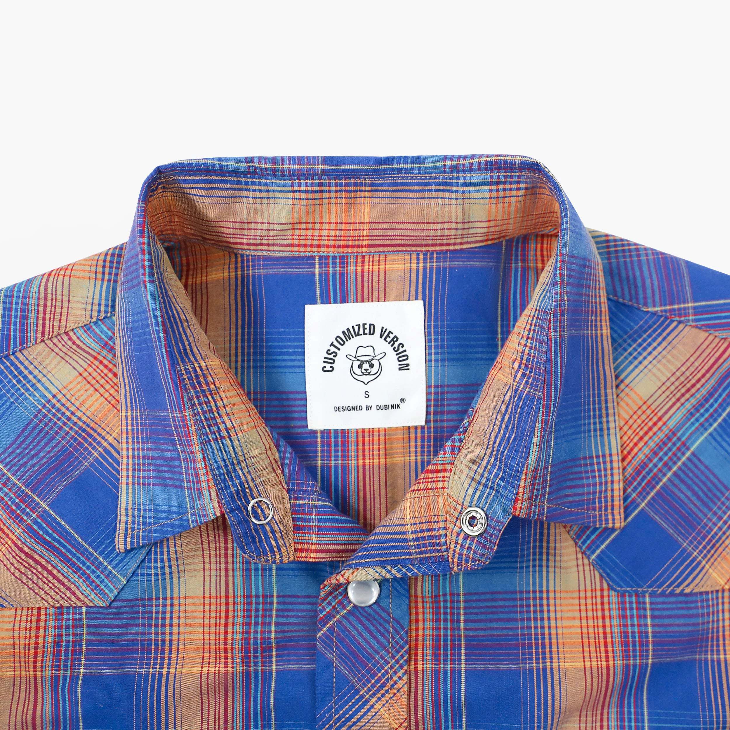 Dubinik? Western Shirts for Men Short Sleeve Plaid Pearl Snap Shirts for Men Button Up Shirt Cowboy Casual Work Shirt#41031