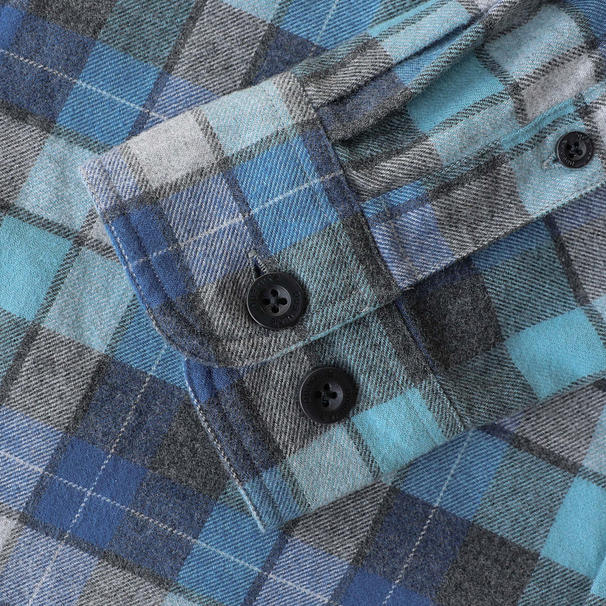 Dubinik? 6oz Mens Long Sleeve Midweight Flannel Shirt Warm Casual Soft Cotton Button Down Plaid Shirt #3407