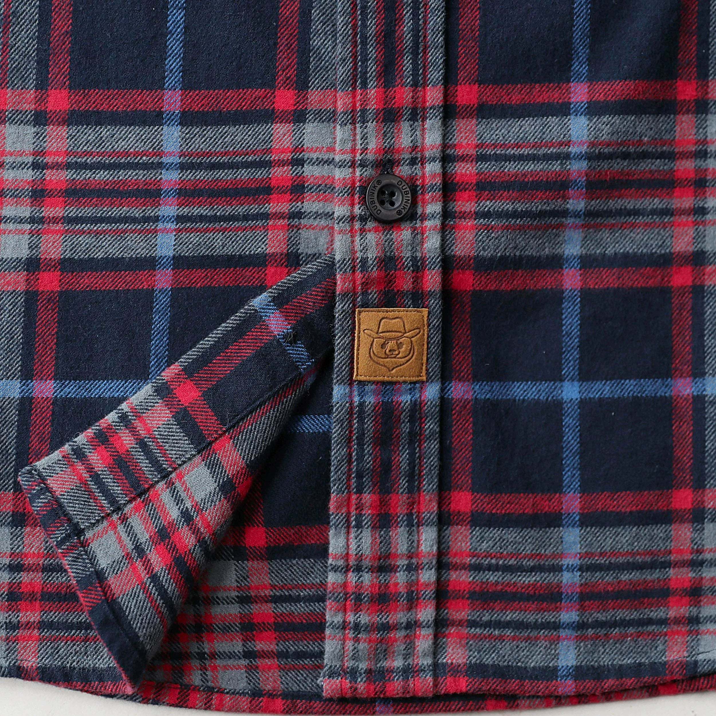 Dubinik? 6oz Mens Long Sleeve Midweight Flannel Shirt Warm Casual Soft Cotton Button Down Plaid Shirt #3414