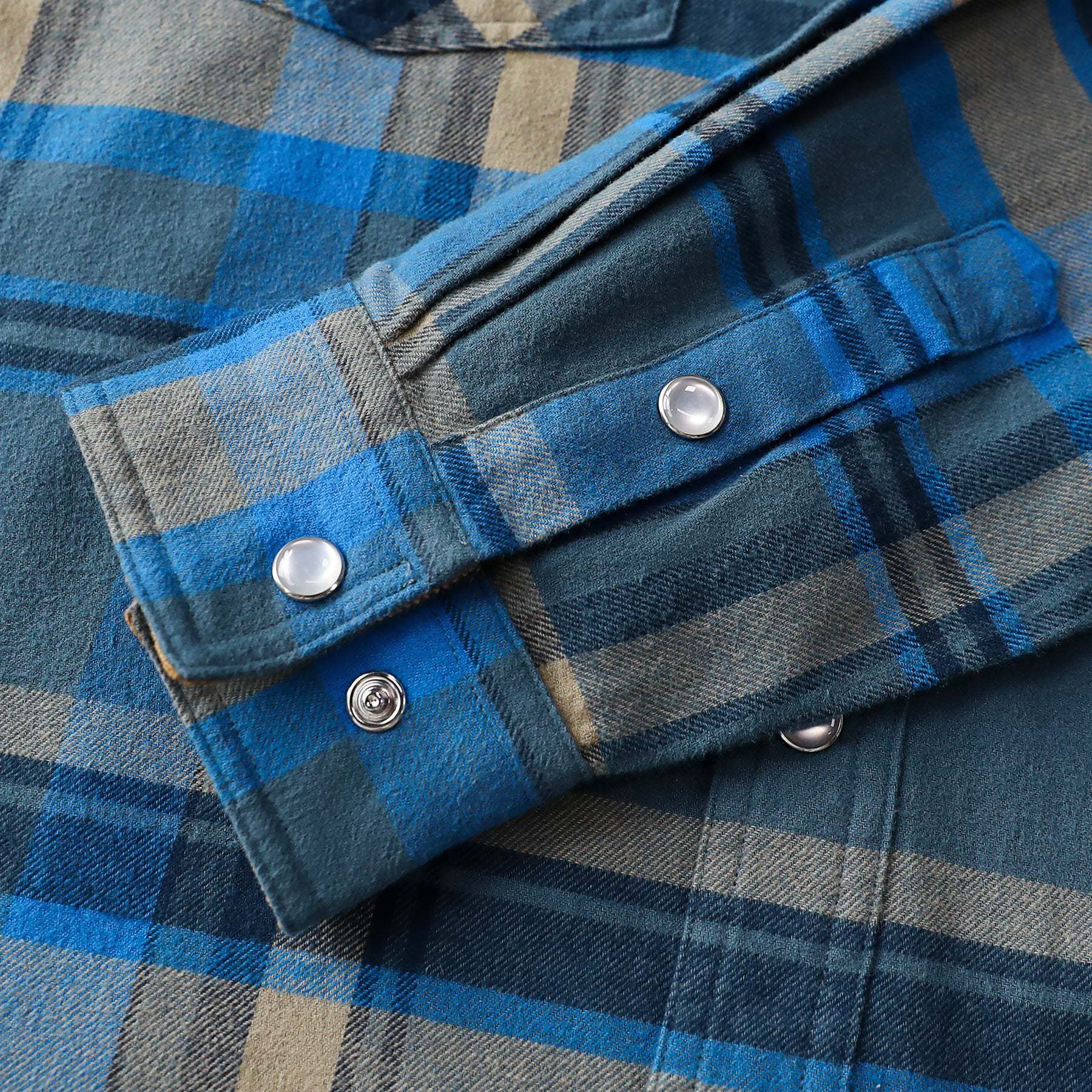 Dubinik? 6oz Men's Long Sleeve Pearl Snap Midweight Flannel Casual Western Cowboy Plaid Shirts 100% Cotton#36011