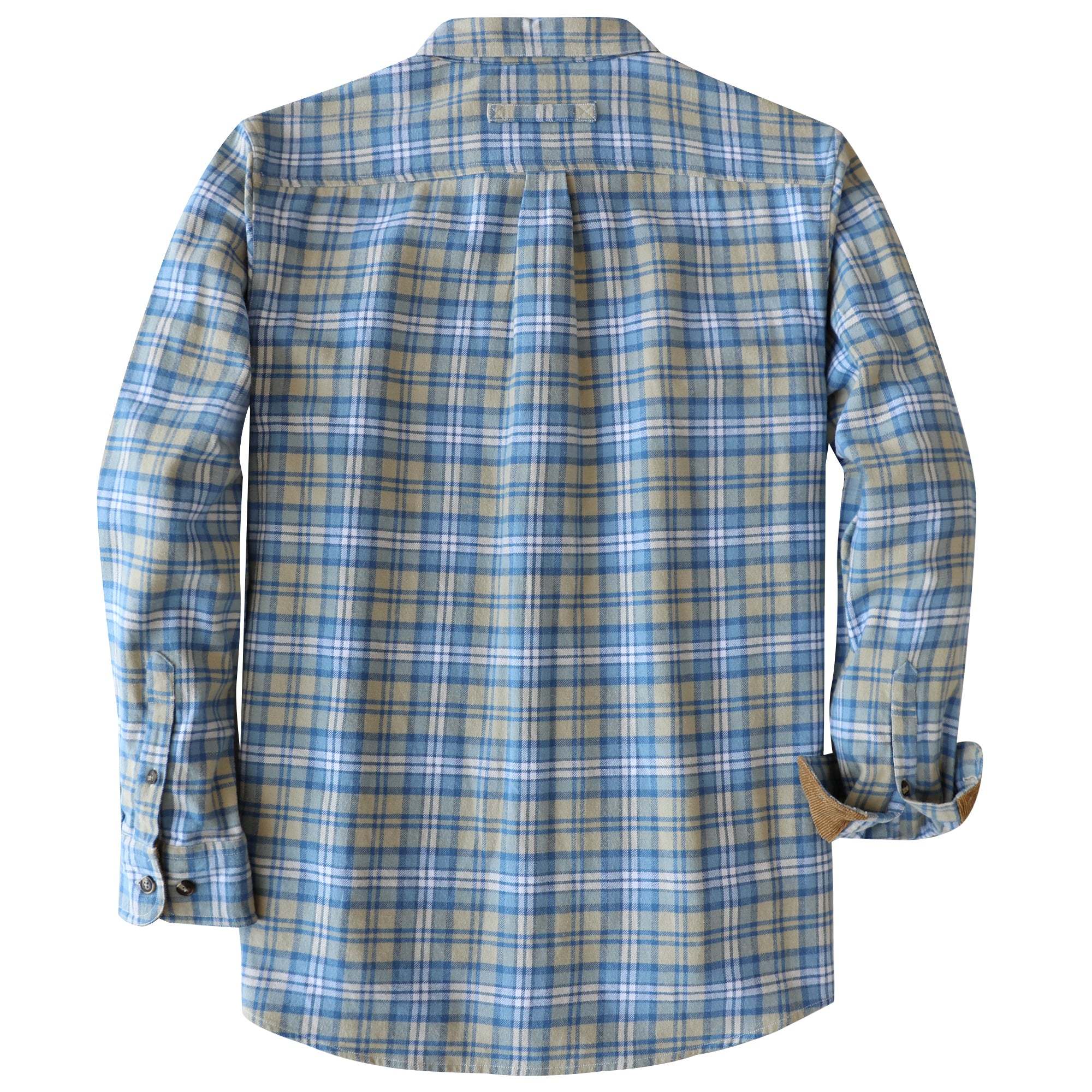 Dubinik? 6oz Mens Flannel Shirt Long Sleeve Button Down Plaid All Cotton Soft Brushed Flannel Shirt For Men Utility Casual Shirt#0030019