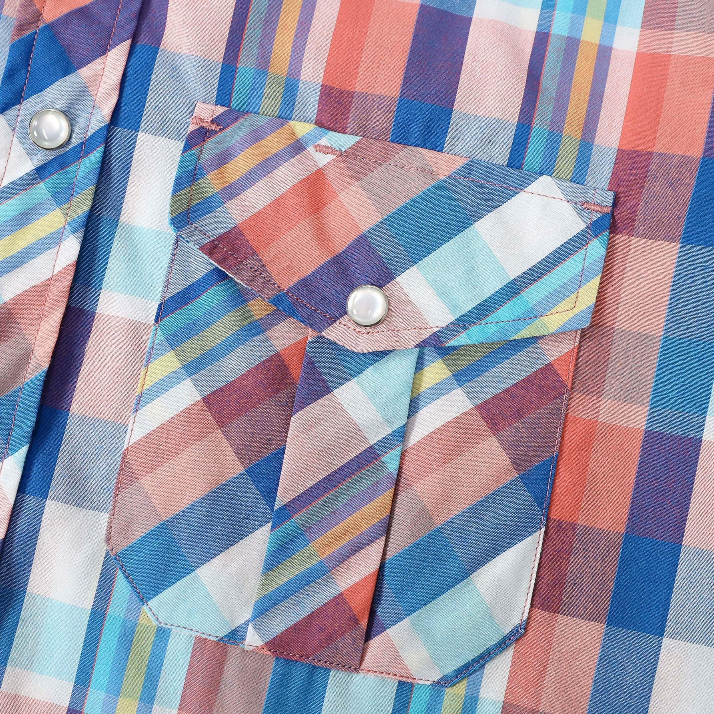 Dubinik? Western Shirts for Men Short Sleeve Plaid Pearl Snap Shirts for Men Button Up Shirt Cowboy Casual Work Shirt#41021