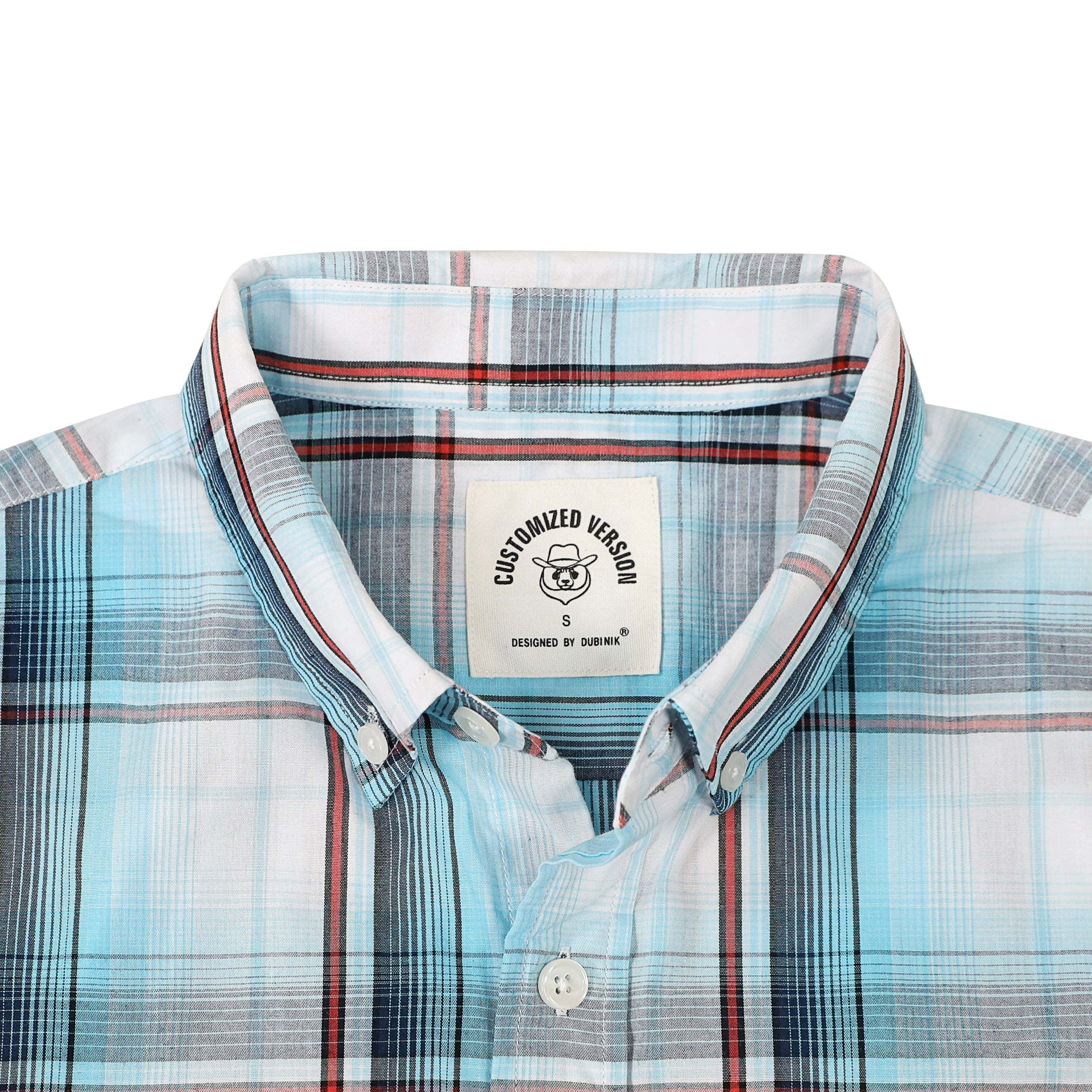 Dubinik? 3.2oz Mens Long Sleeve Casual Button Down Vintage Plaid Shirts#52018