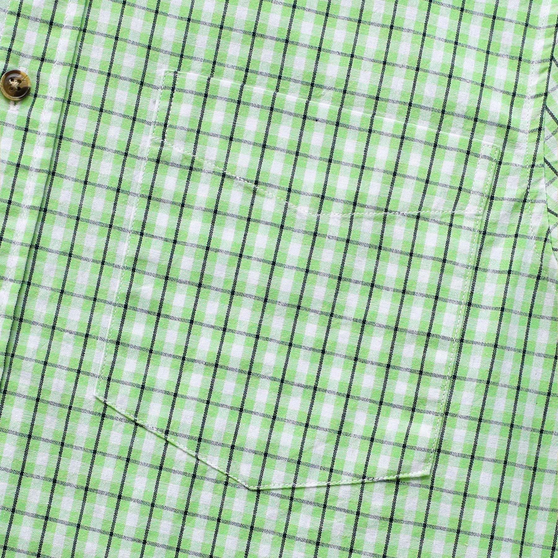 Men's casual short-sleeved cotton Bright green shirt #0011