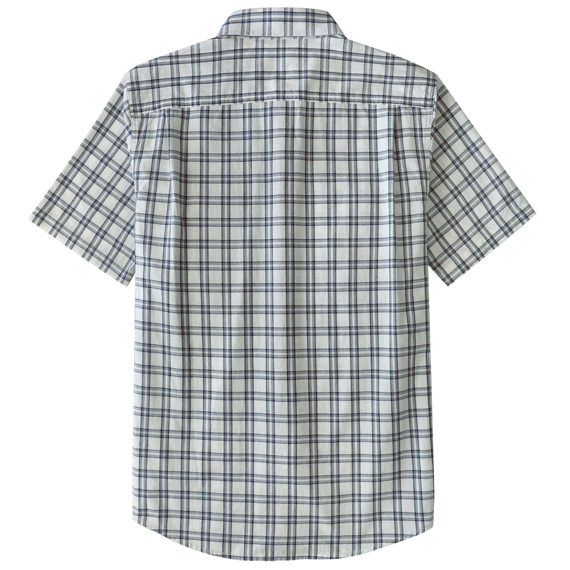Dubinik? Men’s Short Sleeve Button-Down Shirt, Double Pockets, Casual Workwear Plaid#101714